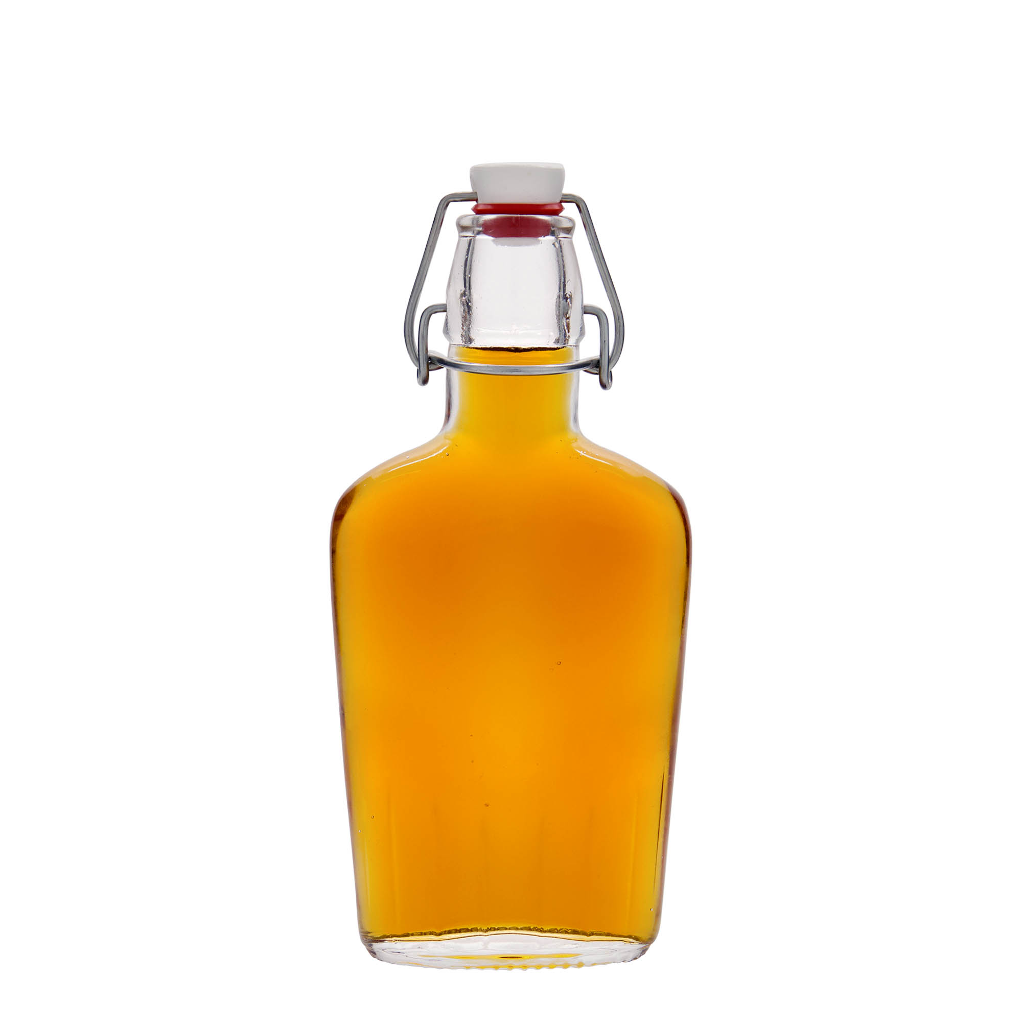 250 ml staklena flaša 'Fiaschetta', ovalna, otvor: zatvarač sa kopčom 250 ml staklena flaša 'Fiaschetta', ovalna, otvor: zatvarač sa kopčom