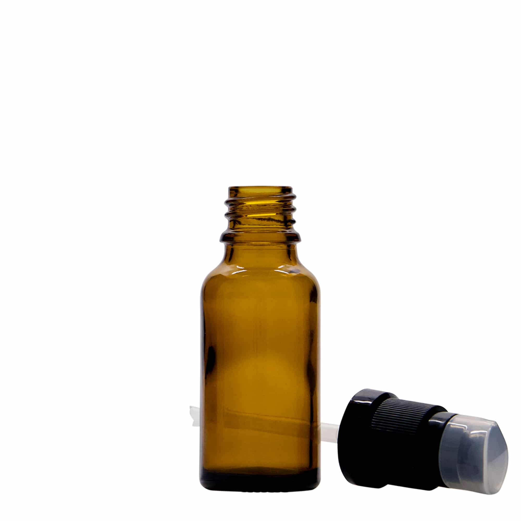 20 ml medicinska bočica sa pumpicom za losion, staklo, braon, grlo: DIN 18 20 ml medicinska bočica sa pumpicom za losion, staklo, braon, grlo: DIN 18