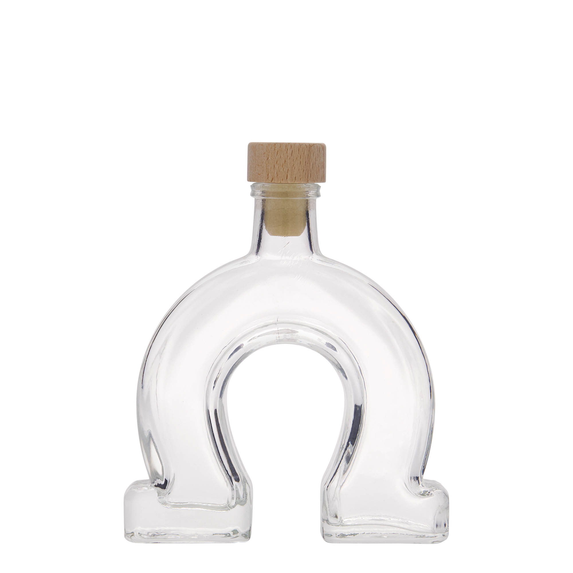 100 ml staklena flaša 'Potkova', otvor: čep 100 ml staklena flaša 'Potkova', otvor: čep