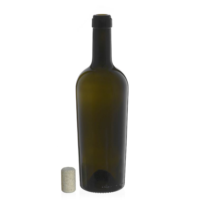 750 ml vinska flaša 'Imperiale', antikno zelena, grlo: pluta