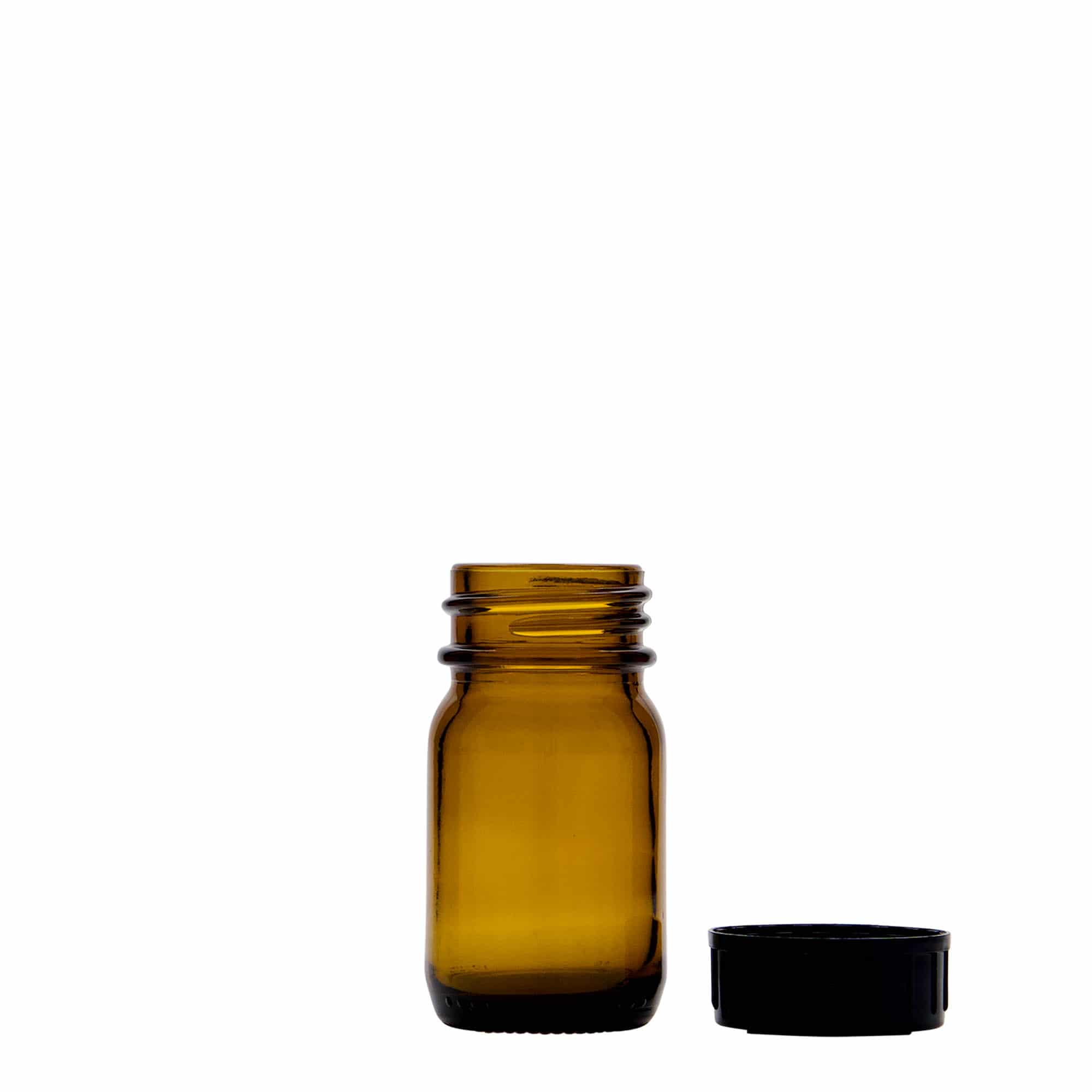 30 ml staklena boca širokog grla, braon, otvor: DIN 32