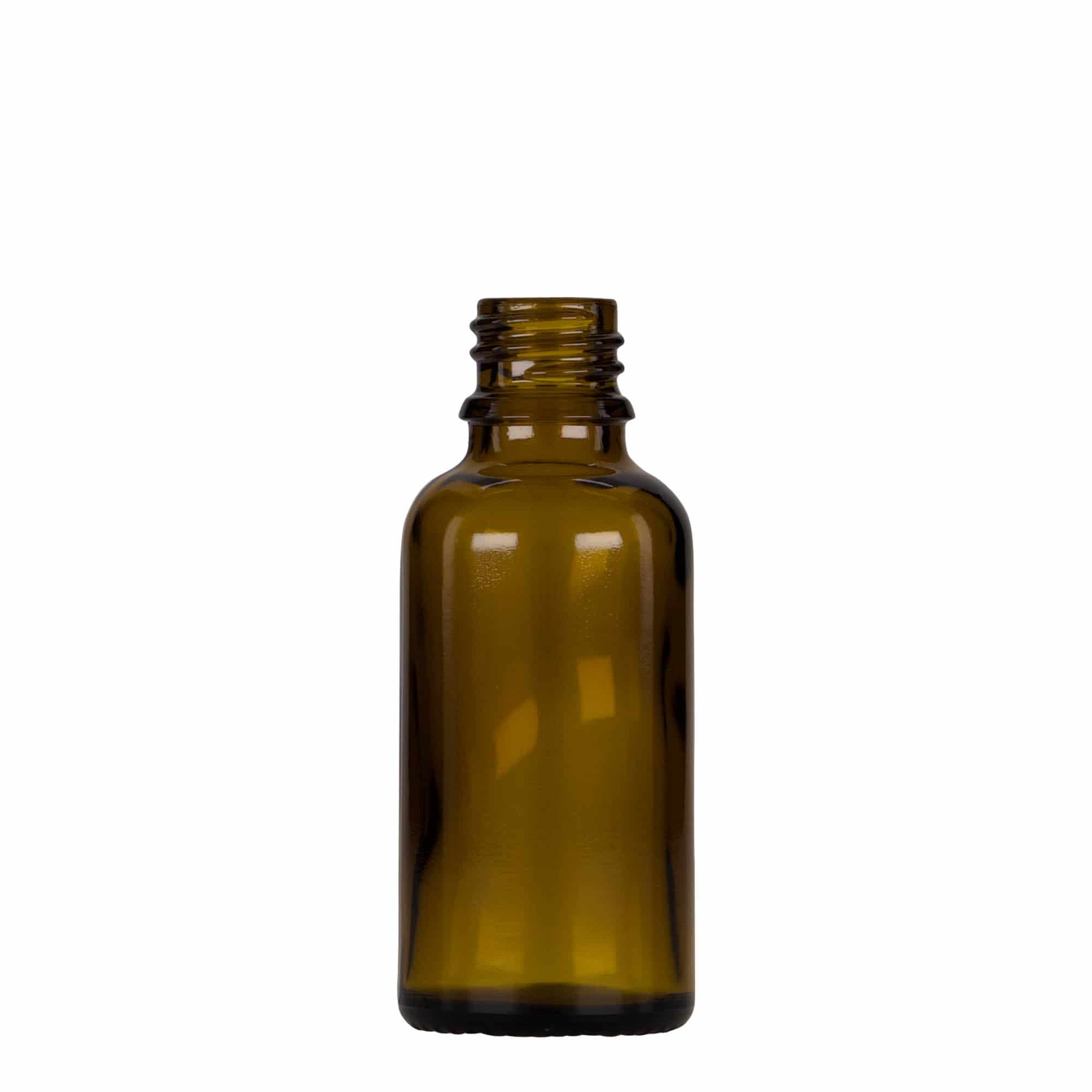30 ml bočica sa pipetom za medicinu, staklena, braon-crna, otvor: DIN 18