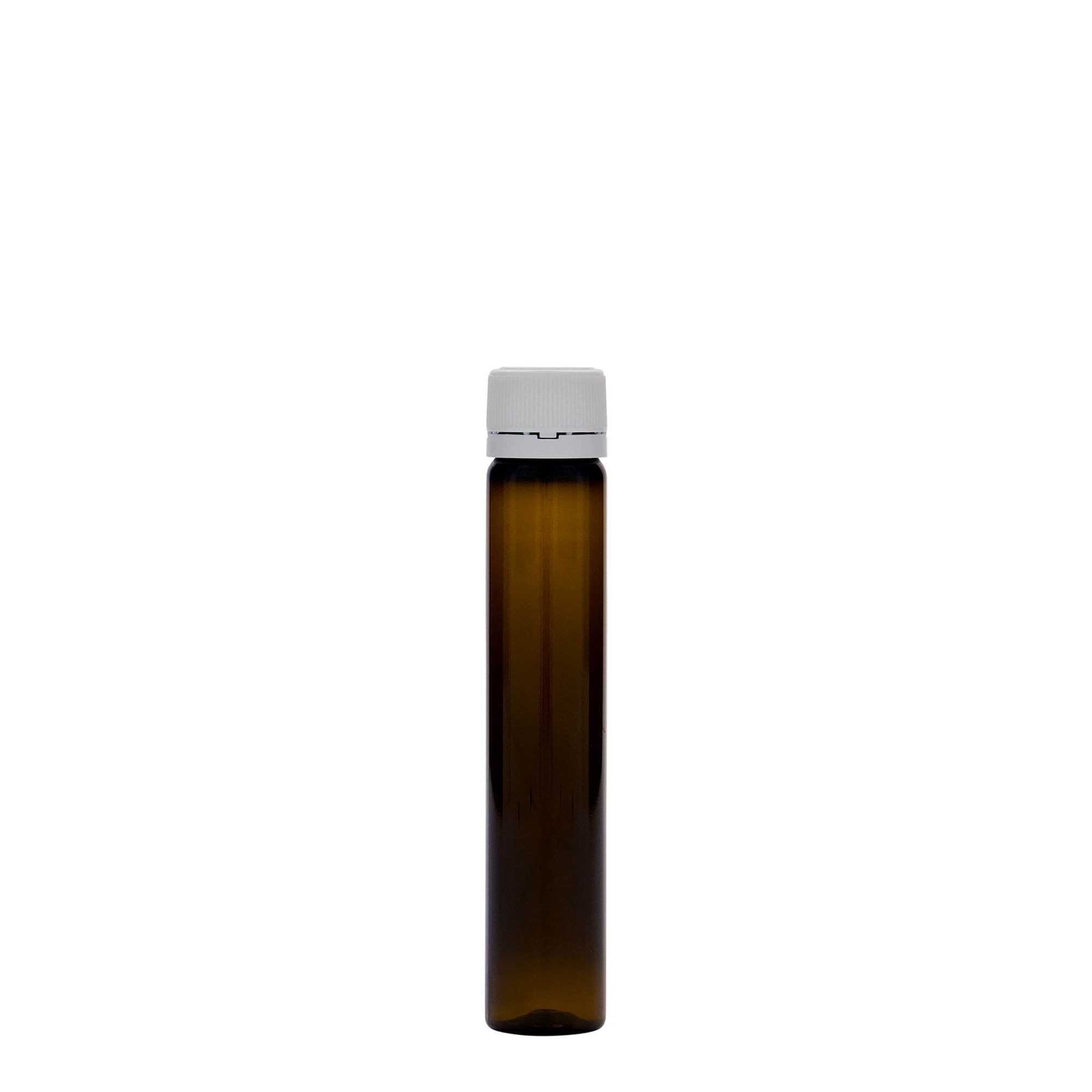 25 ml PET-cevčica, plastika, braon, otvor: navojni zatvarač