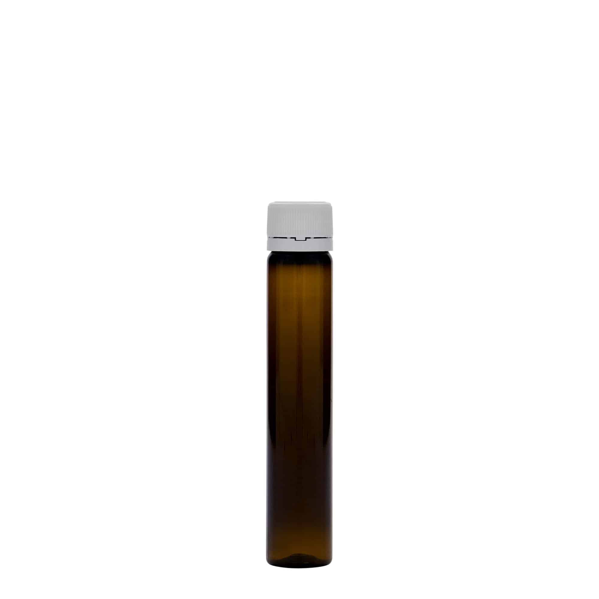 25 ml PET-cevčica, plastika, braon, otvor: navojni zatvarač
