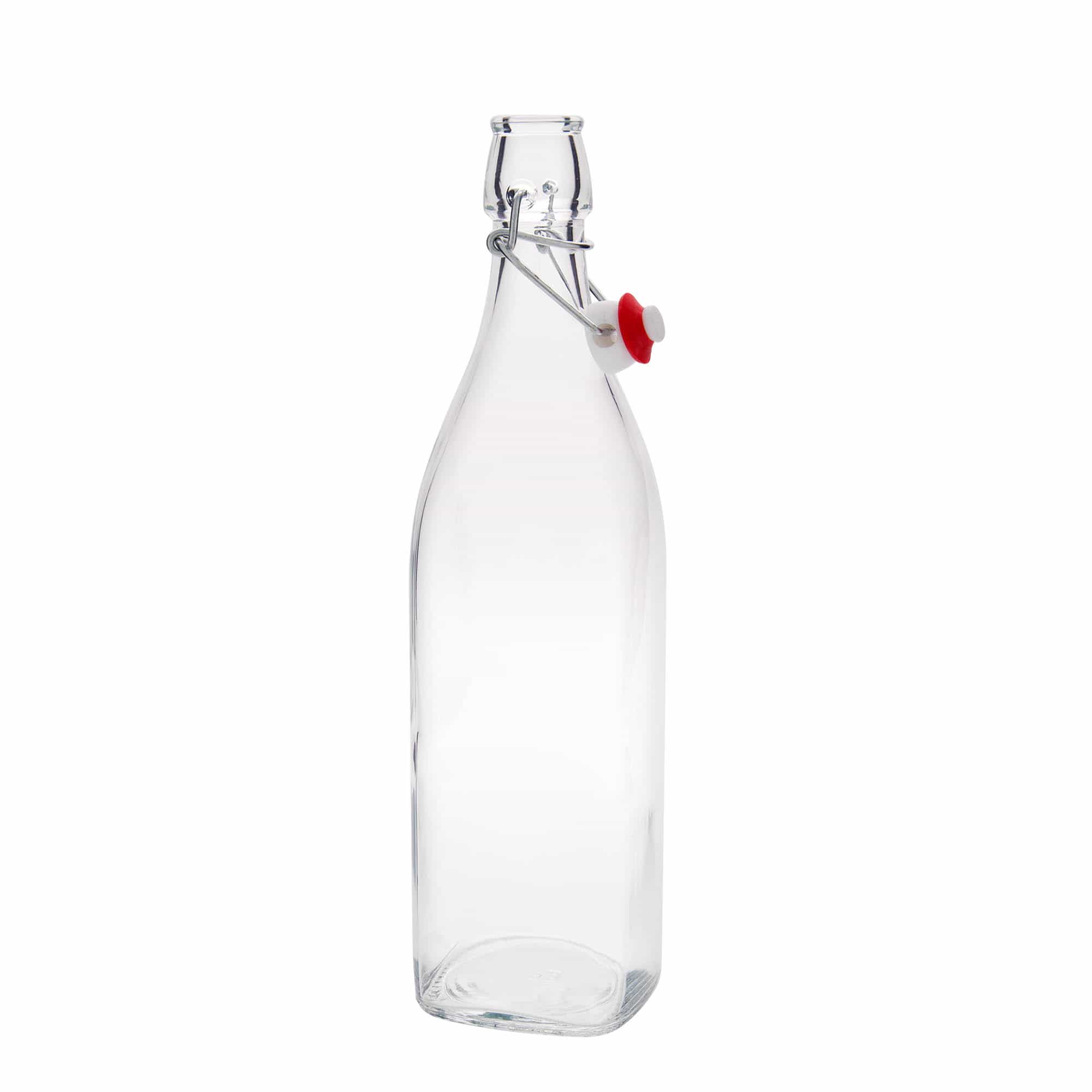 1.000 ml staklena boca 'Swing, kvadratna, otvor: zatvarač sa kopčom 1.000 ml staklena boca 'Swing, kvadratna, otvor: zatvarač sa kopčom