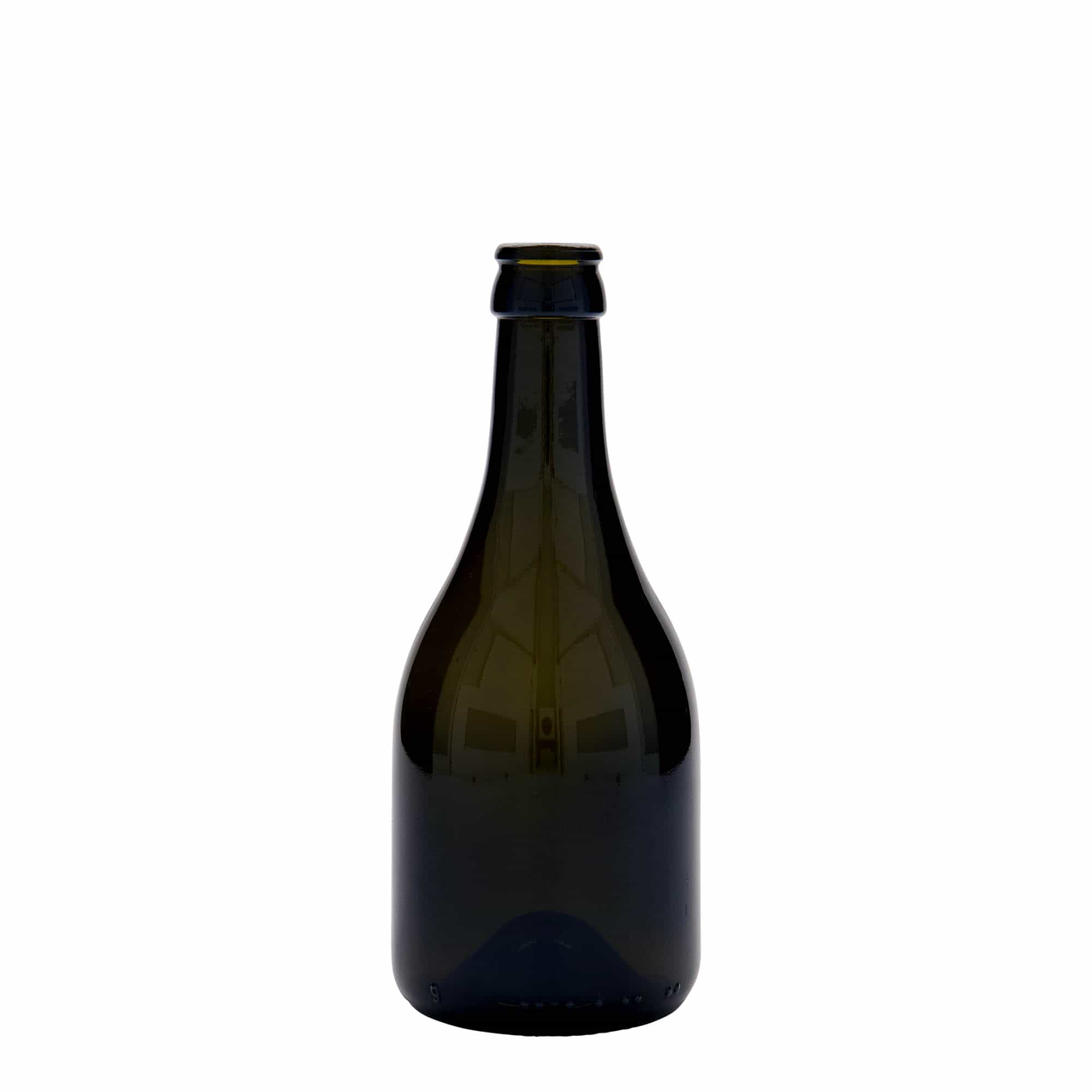 330 ml flaša za pivo 'Horta', staklo, antikno zeleno, otvor: krunski čep