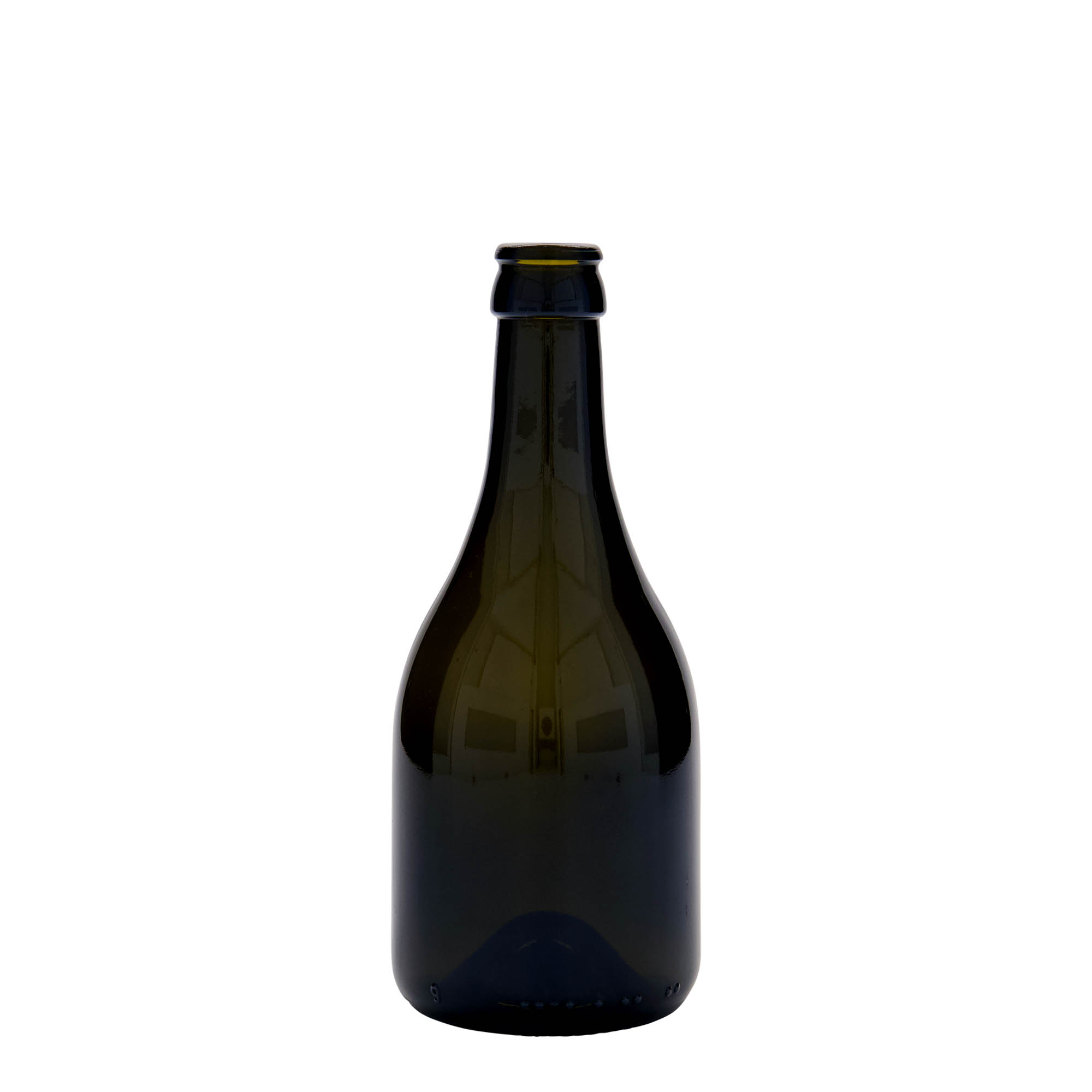 330 ml flaša za pivo 'Horta', staklo, antikno zeleno, otvor: krunski čep