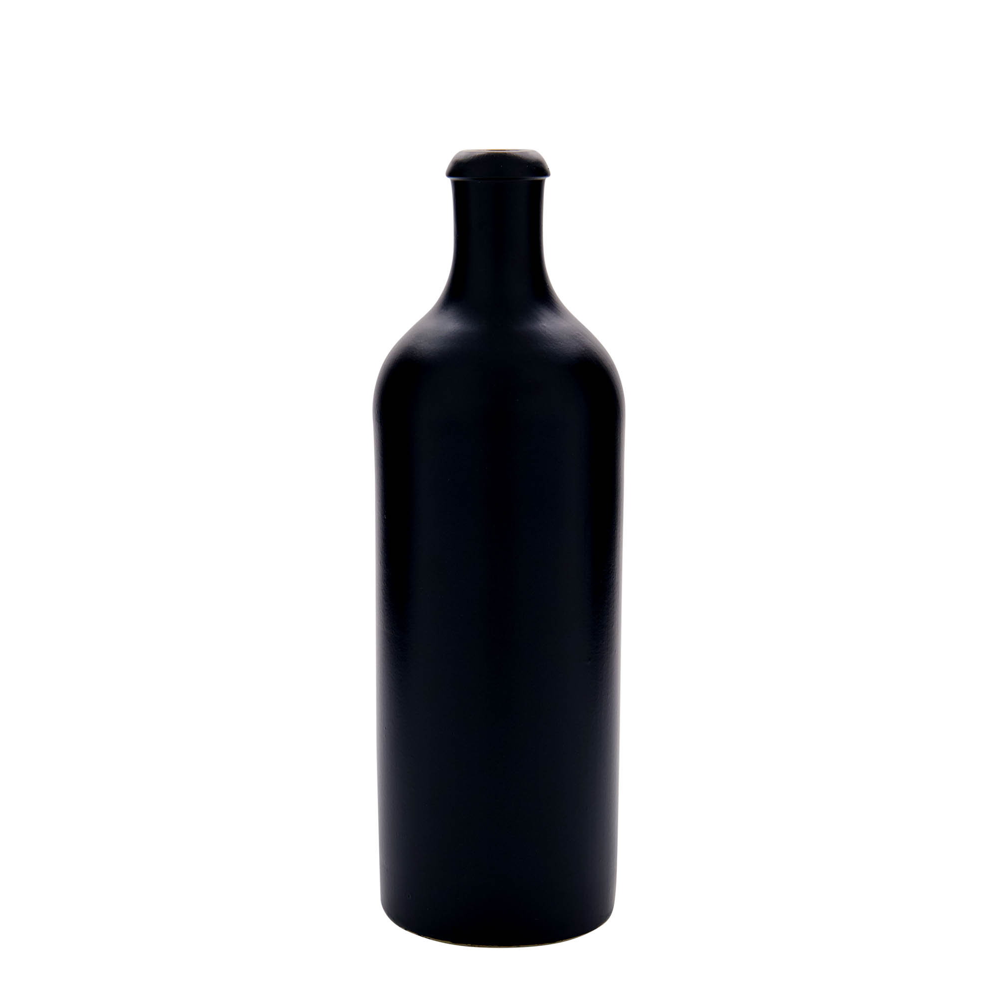 Glinena boca od 750 ml, keramika, crna, otvor: Plutani čep