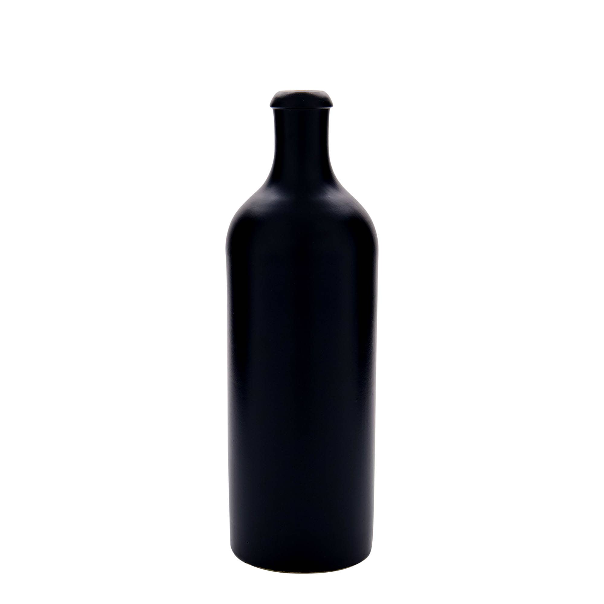 750 ml glineni vrč, kamenina, crni, otvor: čep