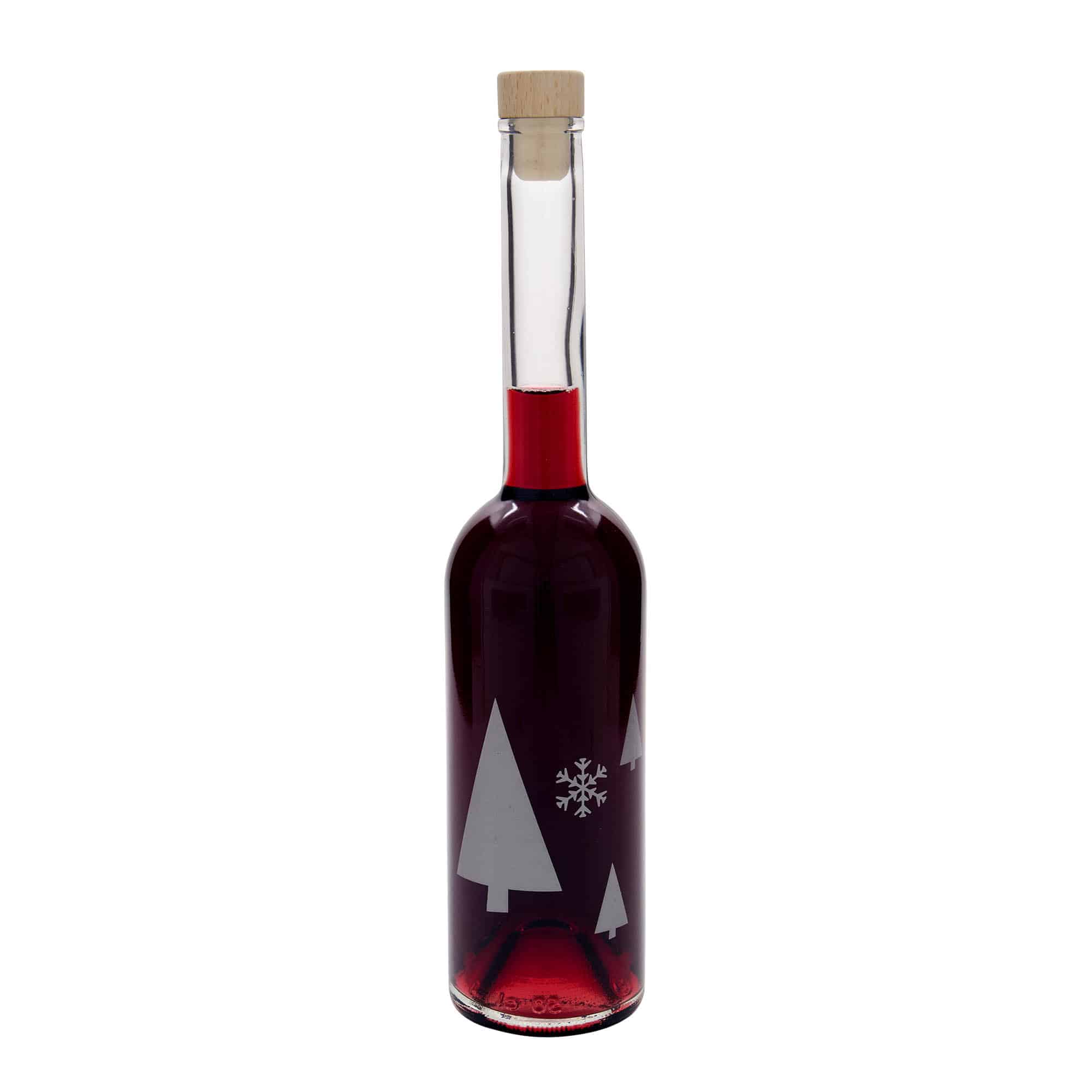 500 ml staklena flaša 'Opera', motiv: pahuljice, grlo: čep