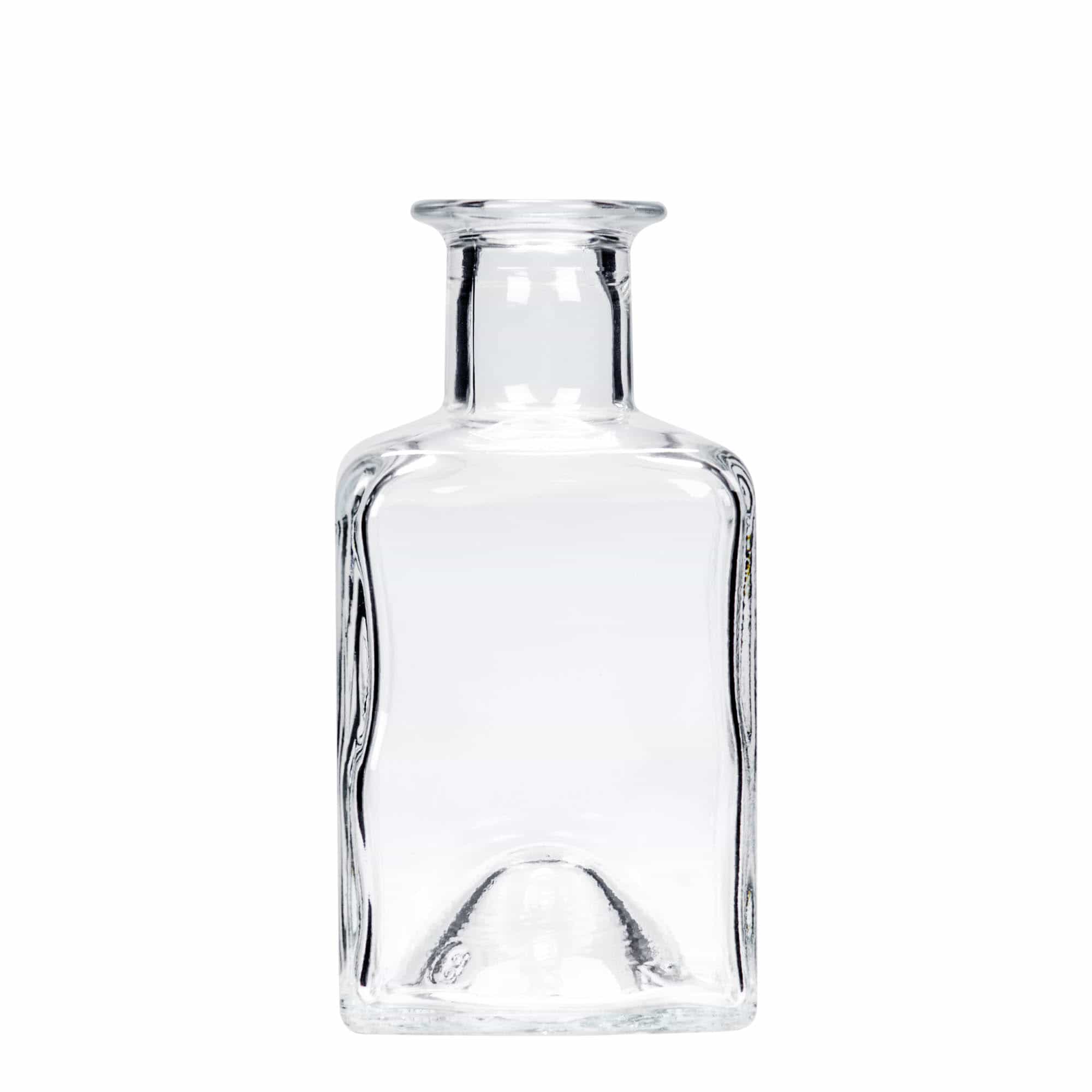 Staklena boca od 200 ml 'Kubica', kvadratna, otvor: Plutani čep Staklena boca od 200 ml 'Kubica', kvadratna, otvor: Plutani čep