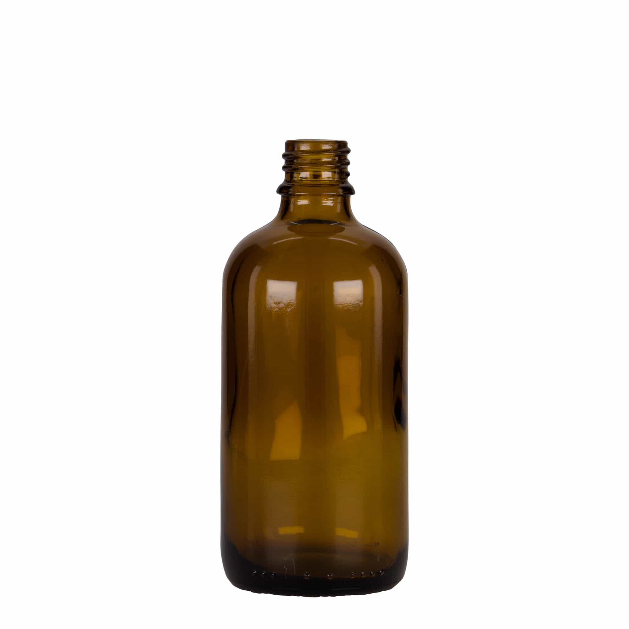 100 ml bočica sa pipetom za medicinu, staklena, braon-crna, grlo: DIN 18