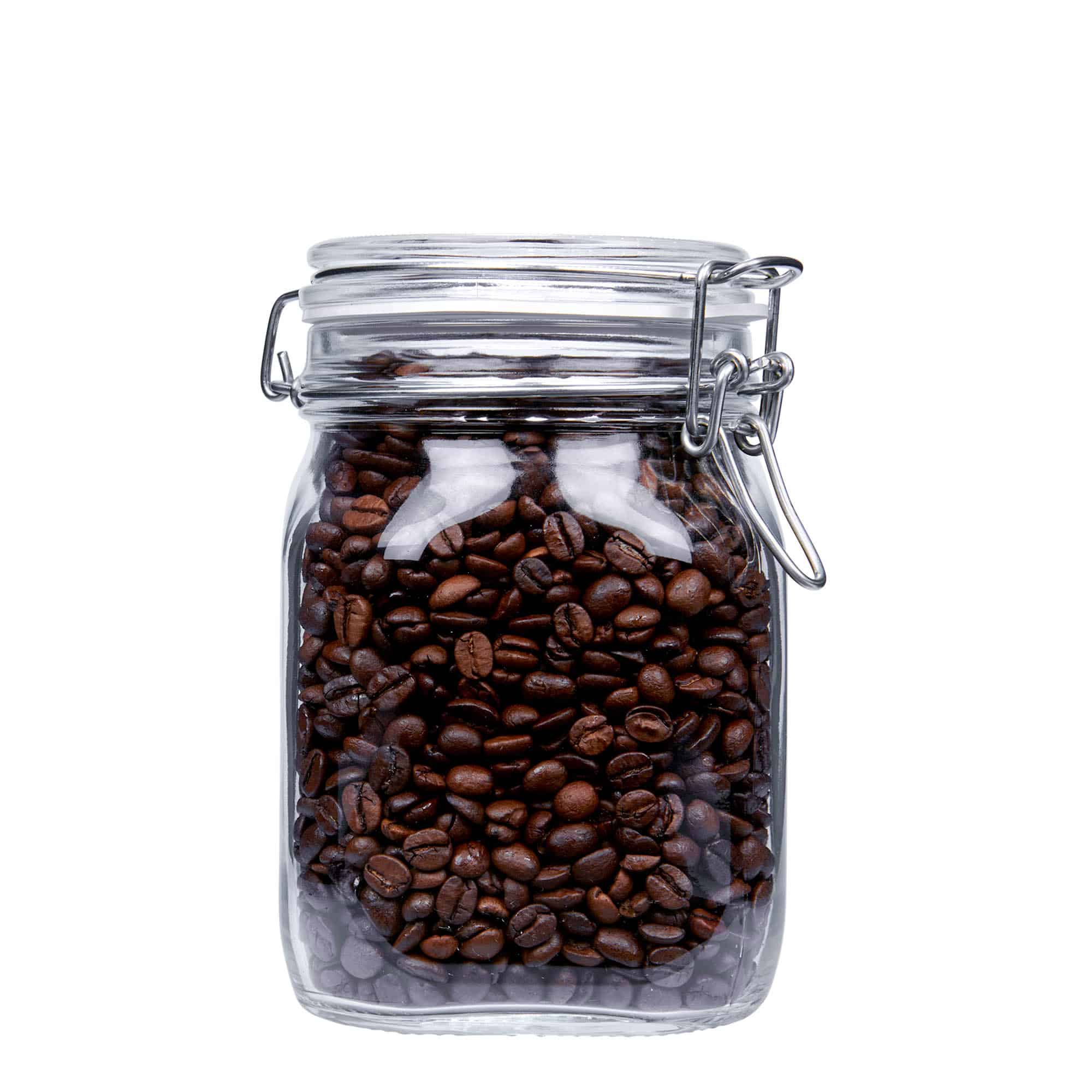 1.000 ml staklena tegla sa žičanim zatvaračem 'Fido', kvadratna, otvor: žični zatvarač 1.000 ml staklena tegla sa žičanim zatvaračem 'Fido', kvadratna, otvor: žični zatvarač