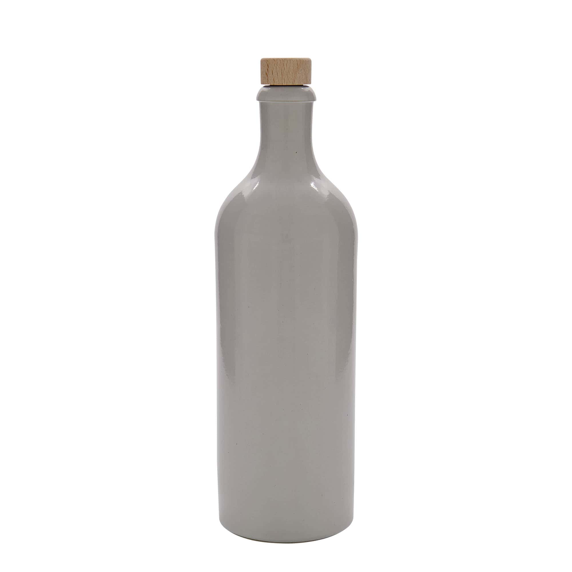 750 ml glineni vrč, kamenina, beo, otvor: pluta
