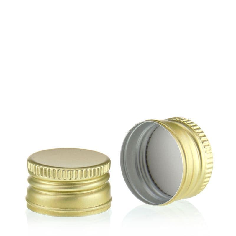 Zatvarač sa navojem, metalni, zlatni, za otvor: PP 28 Zatvarač sa navojem, metalni, zlatni, za otvor: PP 28