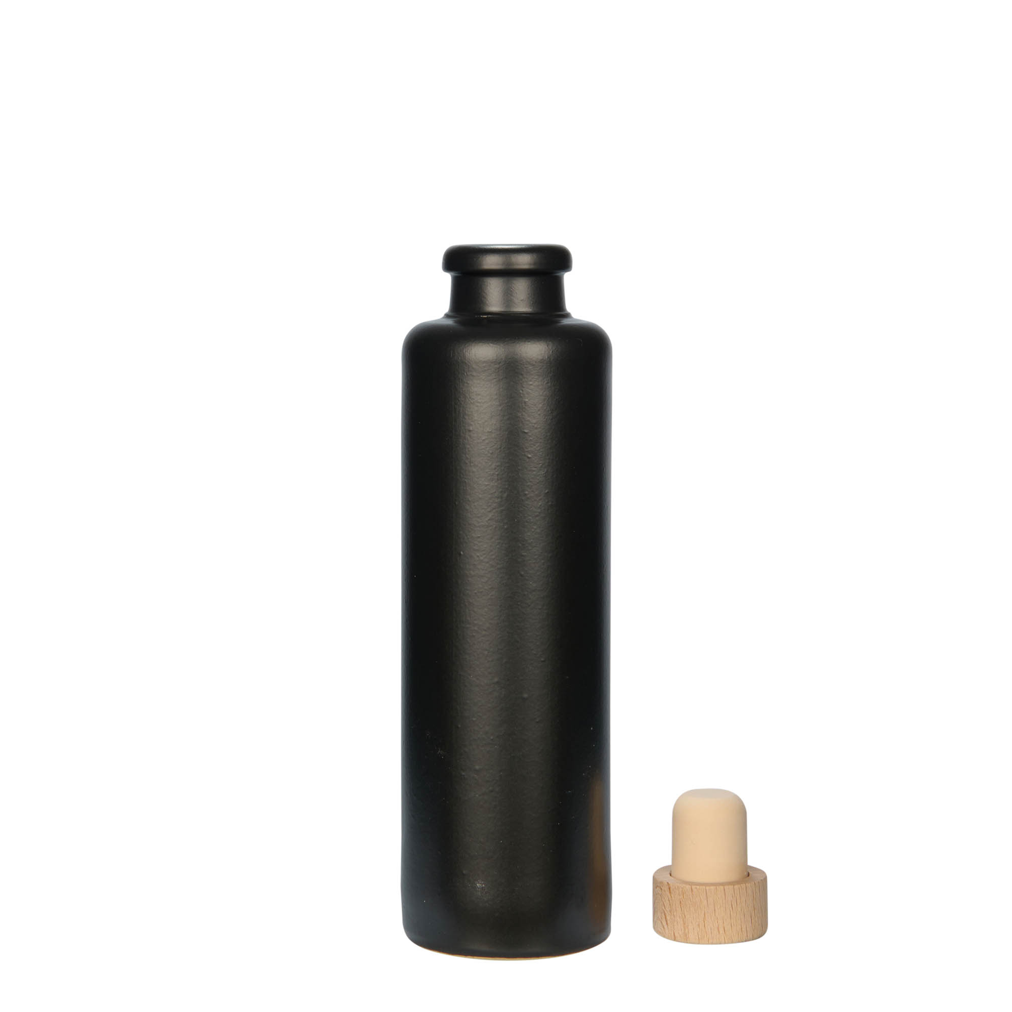 200 ml glineni vrč, kamenina, crni, otvor: pluta