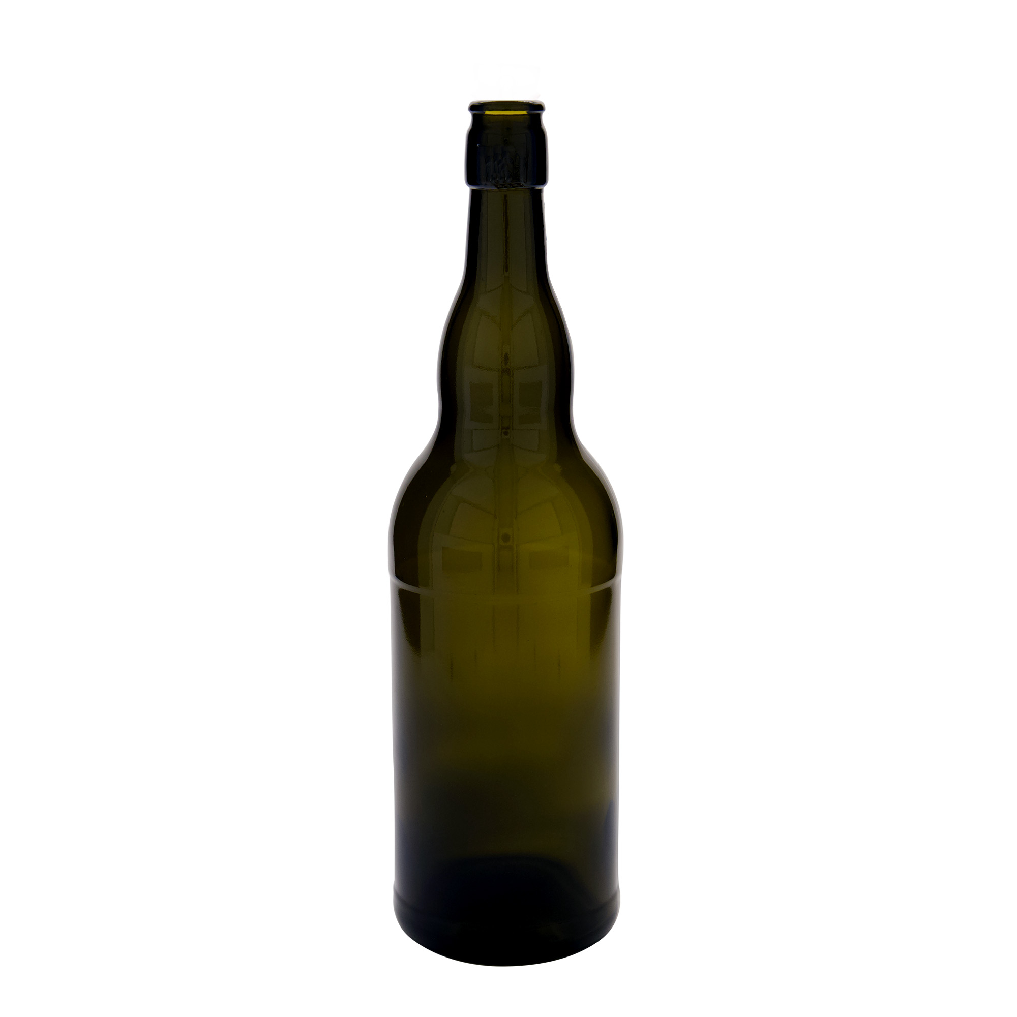 1.000 ml flaša za pivo Belgija, staklo, antikno zelena, otvor: zatvarač sa kopčom