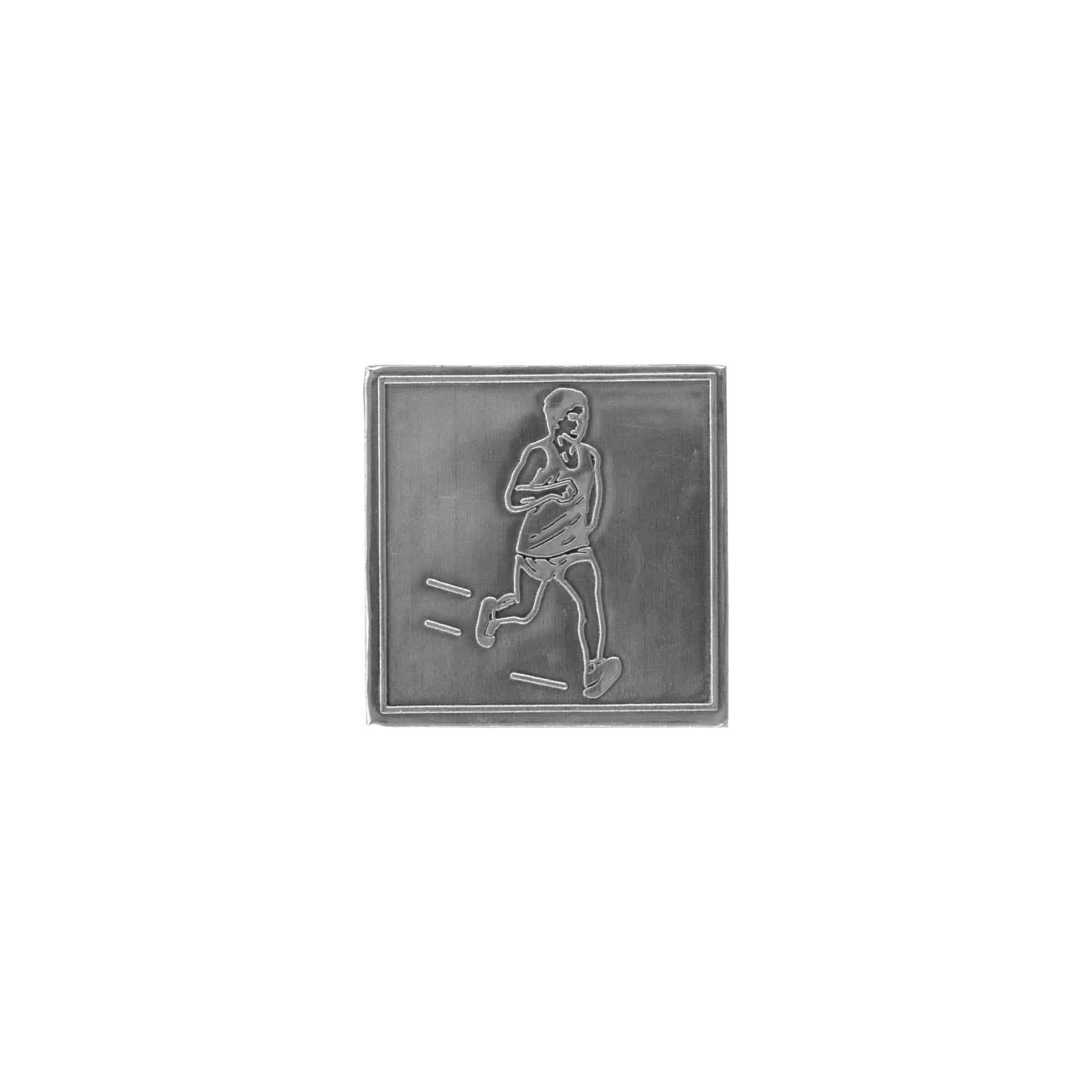 Limena etiketa 'Džoger', kvadratna, metal, srebrna Limena etiketa 'Džoger', kvadratna, metal, srebrna