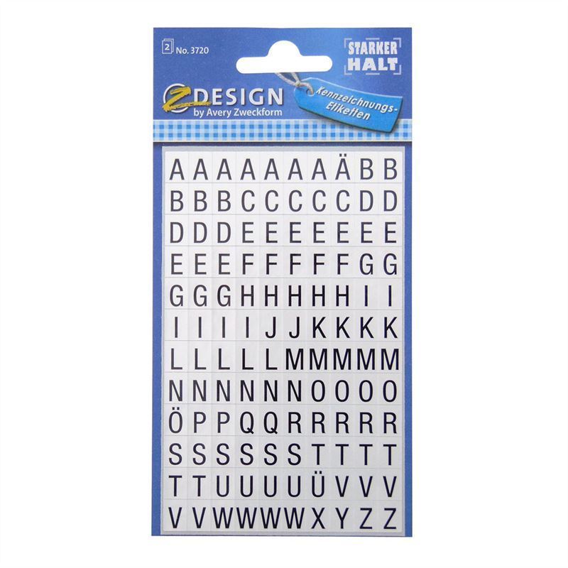 Zweckform nalepnice 'Alfabet', plastika, crne boje