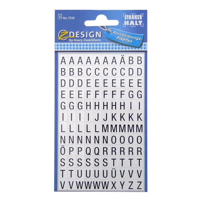 Zweckform nalepnice 'Alfabet', plastika, crne boje
