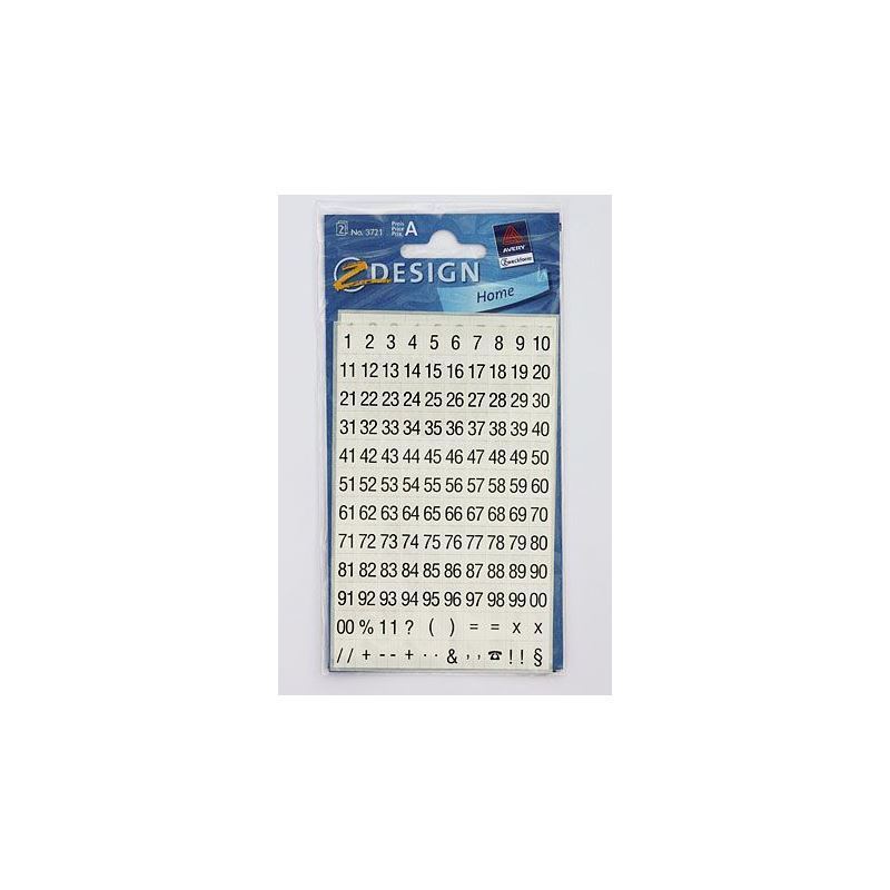 Zweckform nalepnice 'Brojevi 1-99', plastika, crne boje