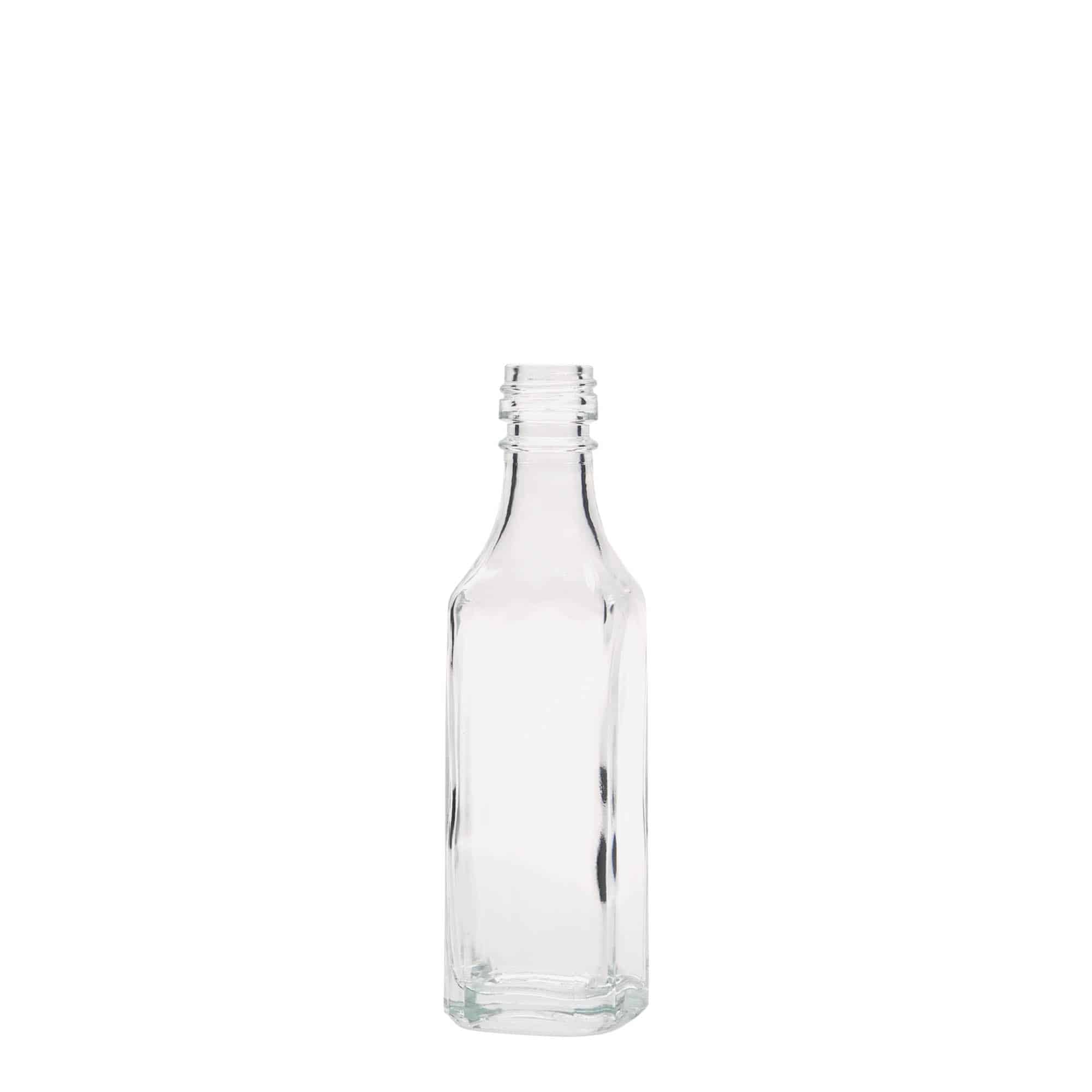 50 ml staklena flaša 'Siena', kvadratna, otvor: PP 18