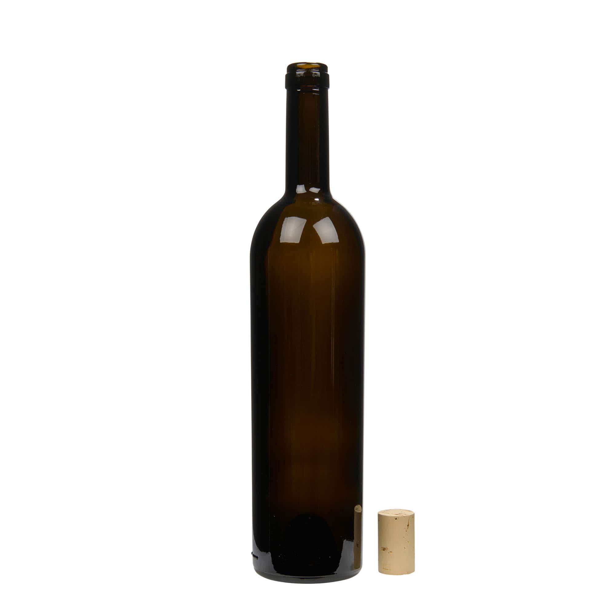 Boca za vino od 750 ml 'Liberty', antik zelena, otvor: Plutani čep