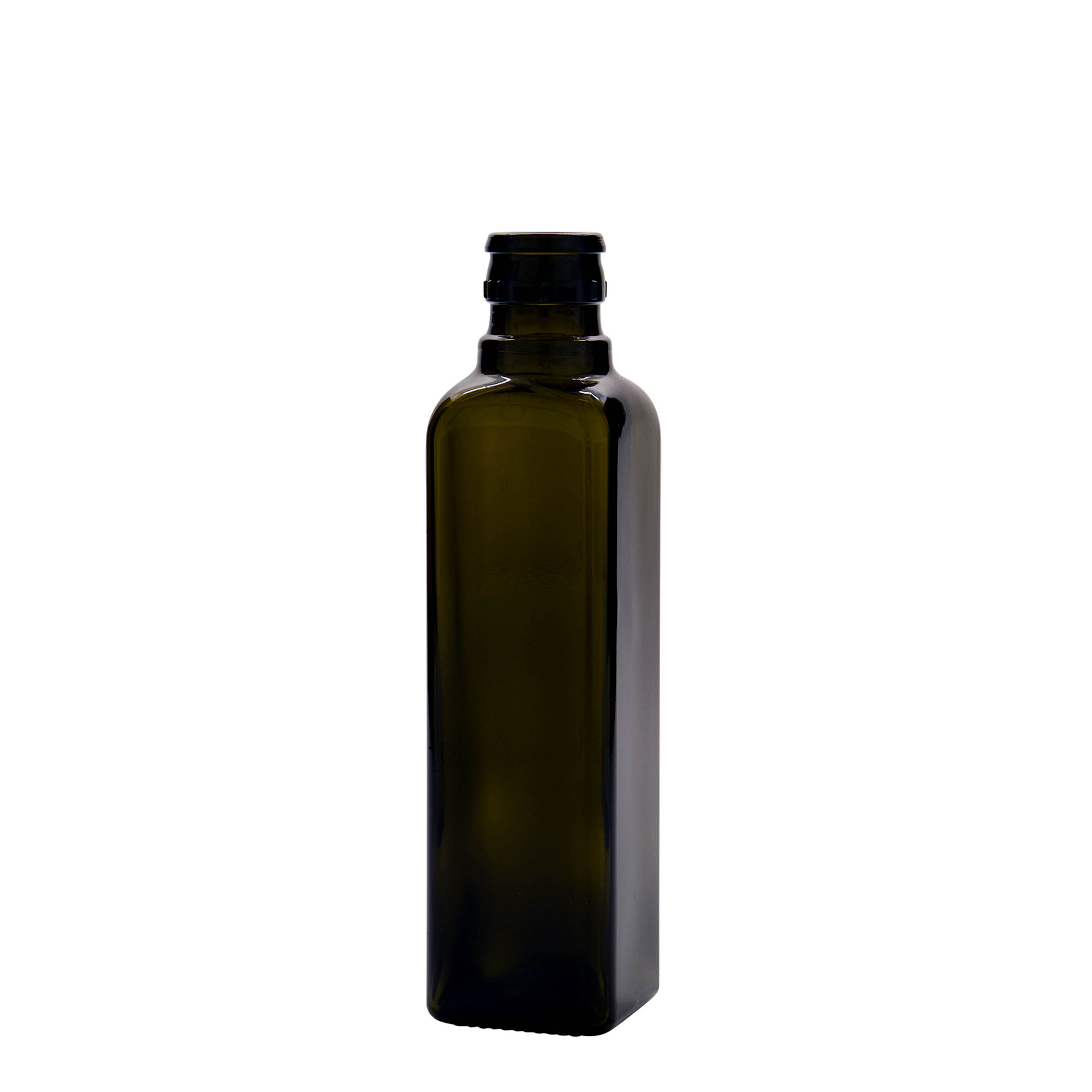 250 ml boca za sirće/ulje 'Quadra', staklo, kvadratna, antikno zelena, grlo: DOP