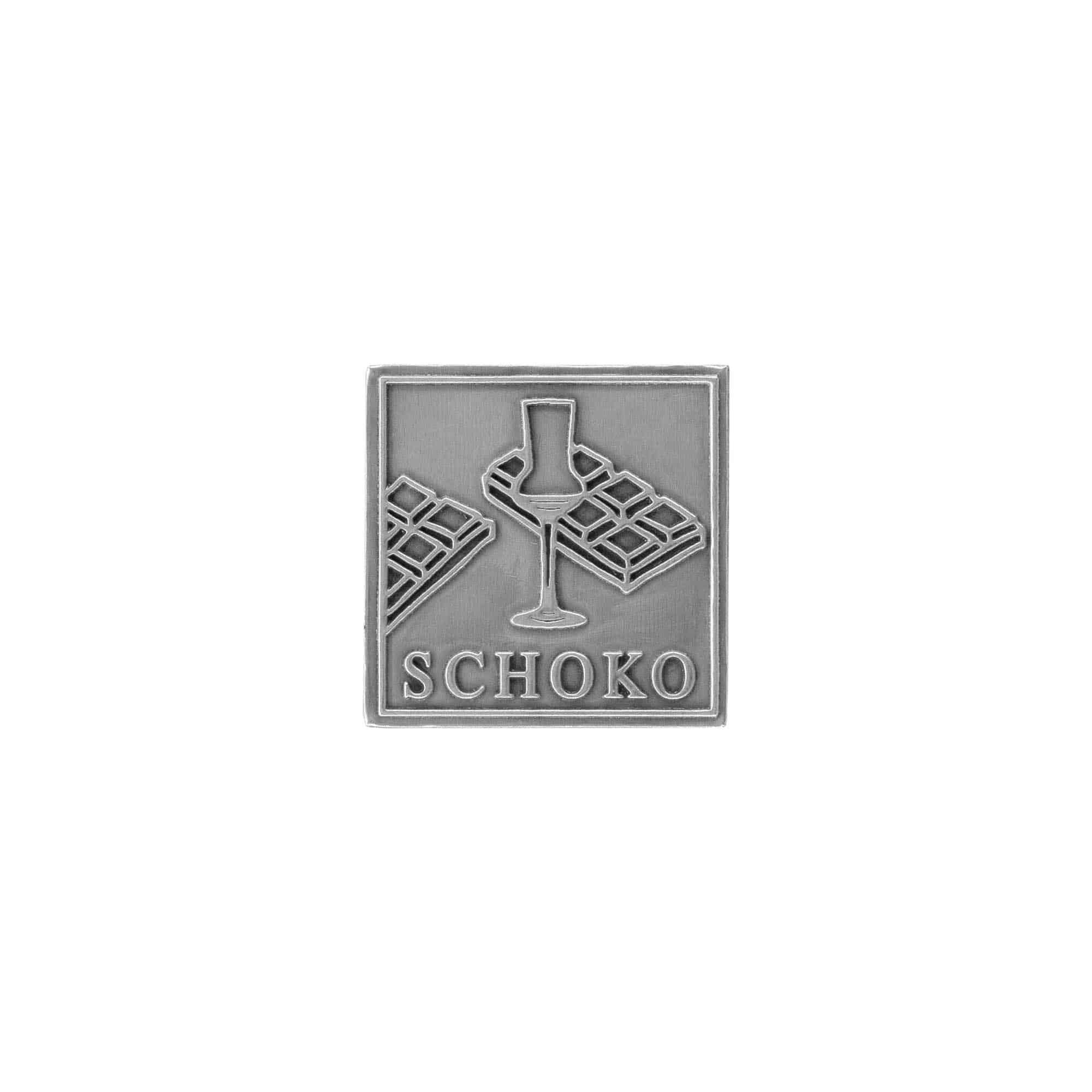 Limena etiketa 'Čoko', kvadratna, metal, srebrna Limena etiketa 'Čoko', kvadratna, metal, srebrna