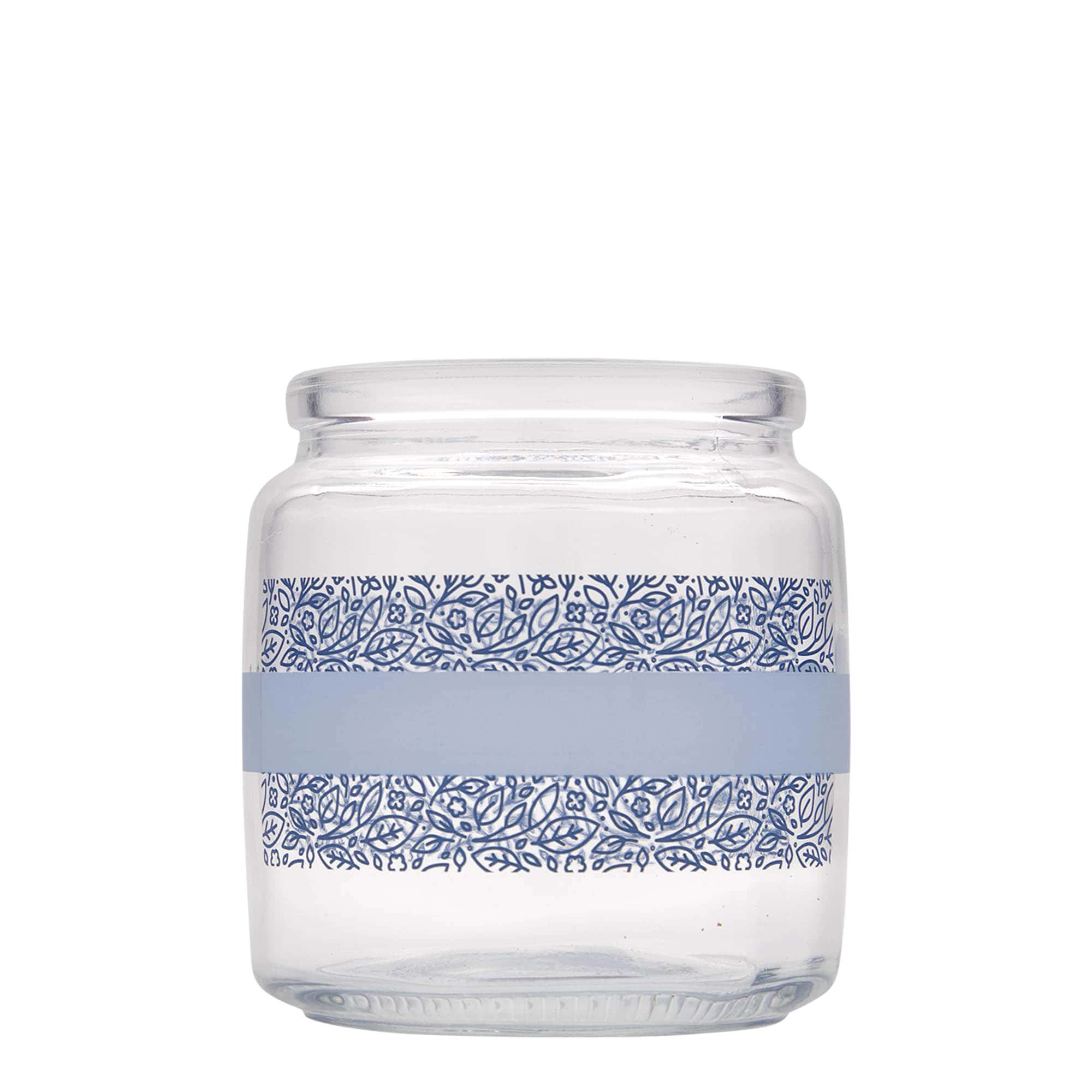 750 ml staklena boca sa čepom 'Giara', motiv: Naturalmente blu, otvor: čep