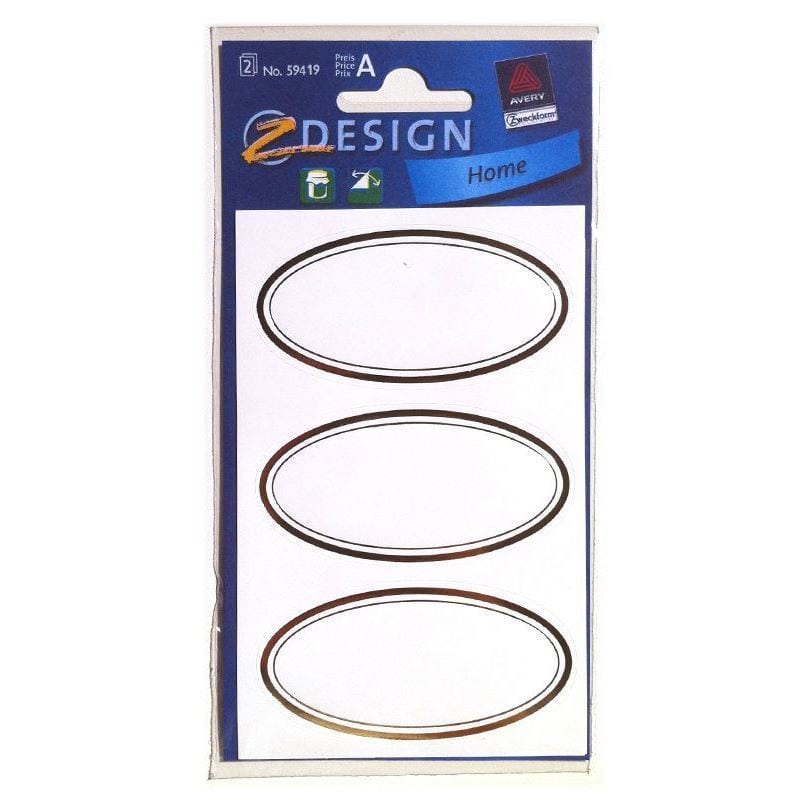 Zweckform etikete „Zlatni okvir“, ovalne, papir, belo-zlatne