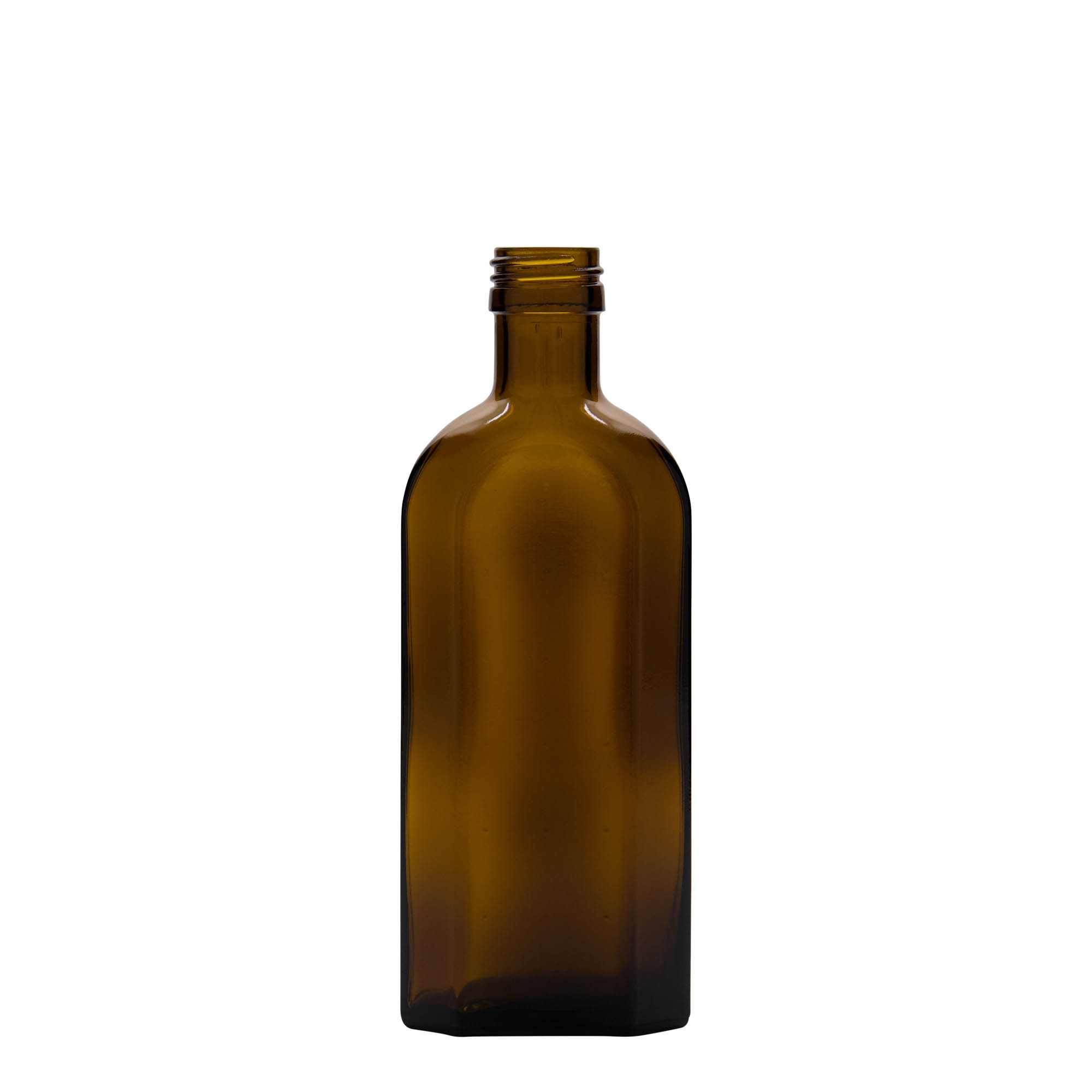 250 ml medicinska bočica Meplat, ovalna, staklena, braon, grlo: PP 28