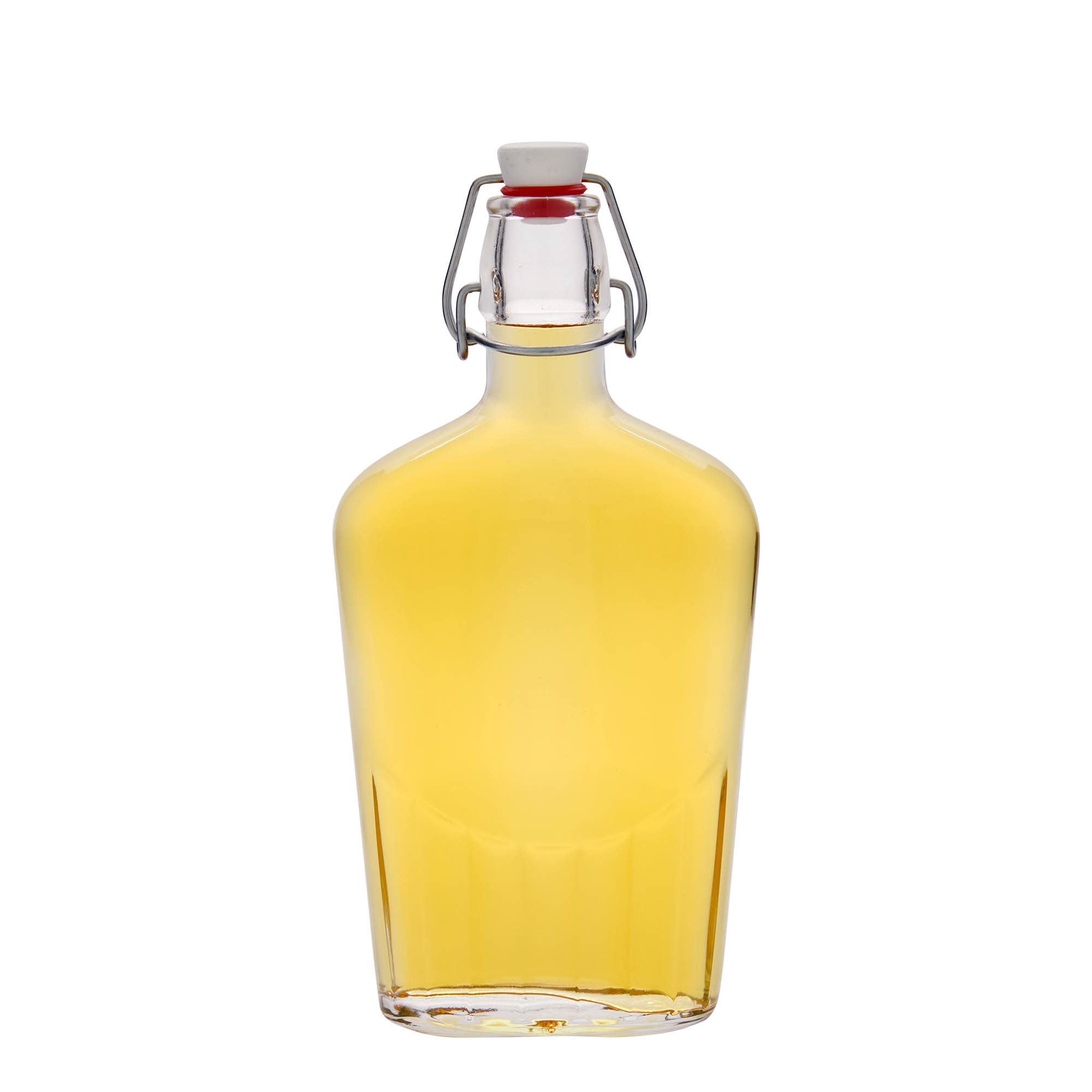 500 ml staklena boca 'Fiaschetta', ovalna, otvor: zatvarač sa kopčom 500 ml staklena boca 'Fiaschetta', ovalna, otvor: zatvarač sa kopčom