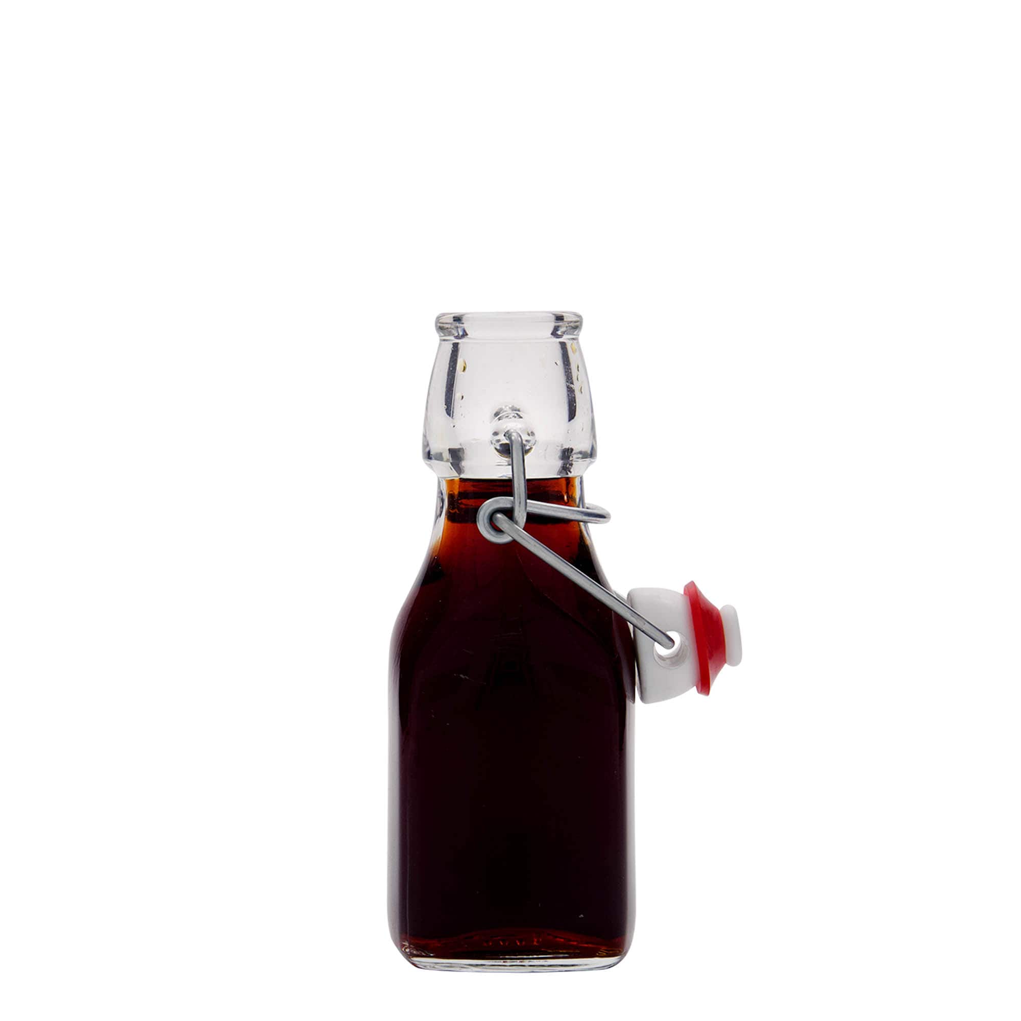 125 ml staklena flaša 'Swing', kvadratna, otvor: zatvarač sa kopčom 125 ml staklena flaša 'Swing', kvadratna, otvor: zatvarač sa kopčom