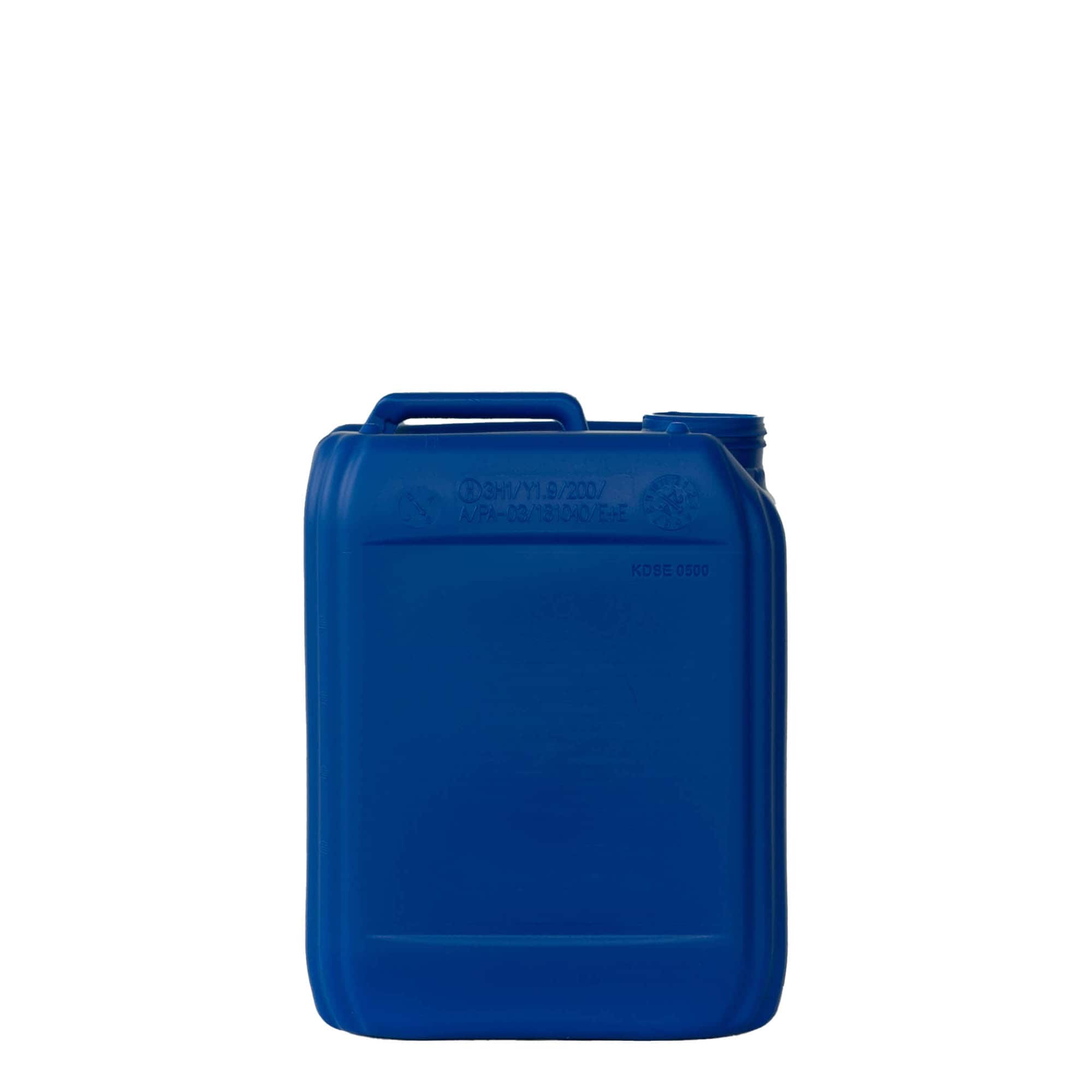 5 l kanister, pravougaoni, HDPE-plastika, plavi, otvor: ND 55