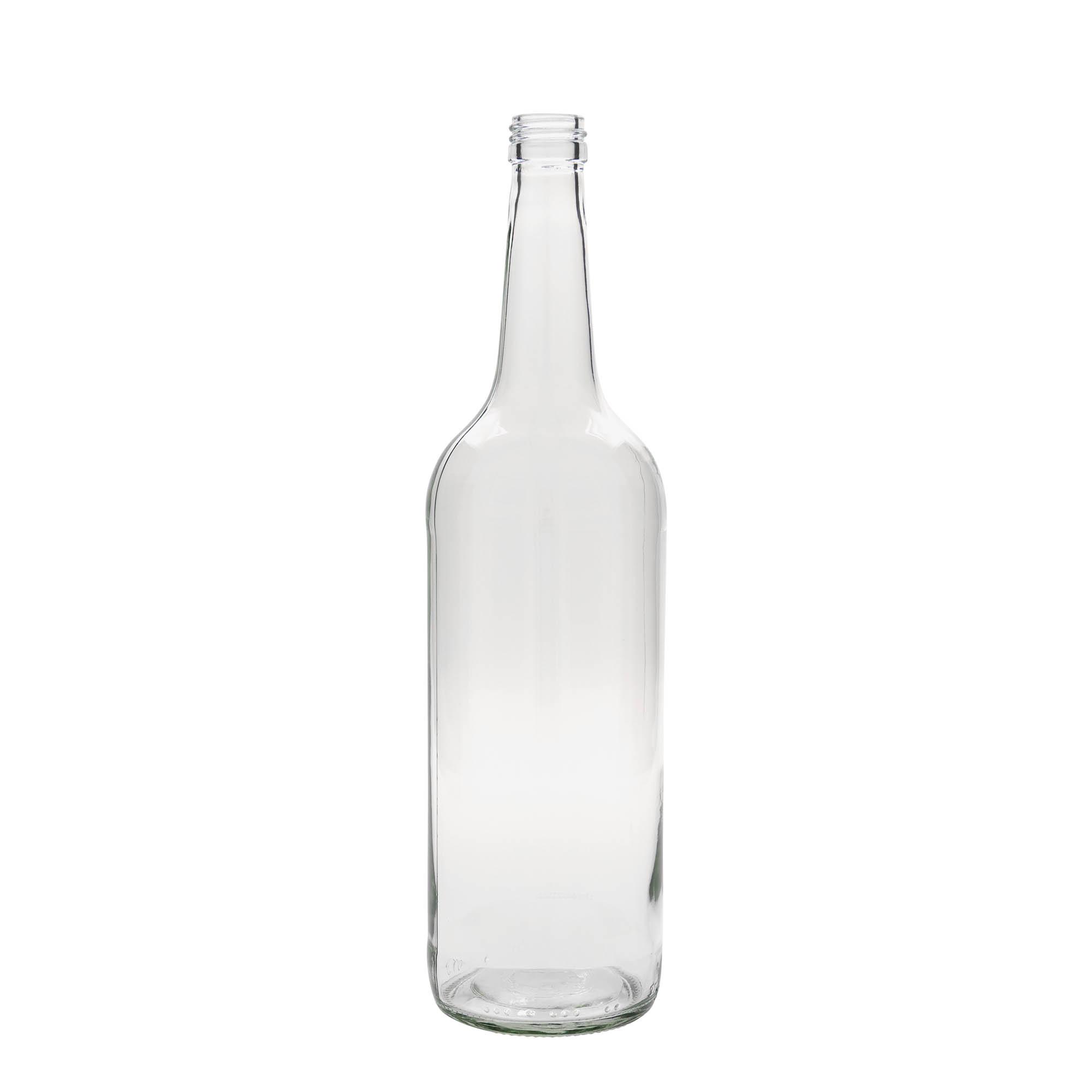 1.000 ml staklena flaša sa ravnim vratom, otvor: PP 28 1.000 ml staklena flaša sa ravnim vratom, otvor: PP 28