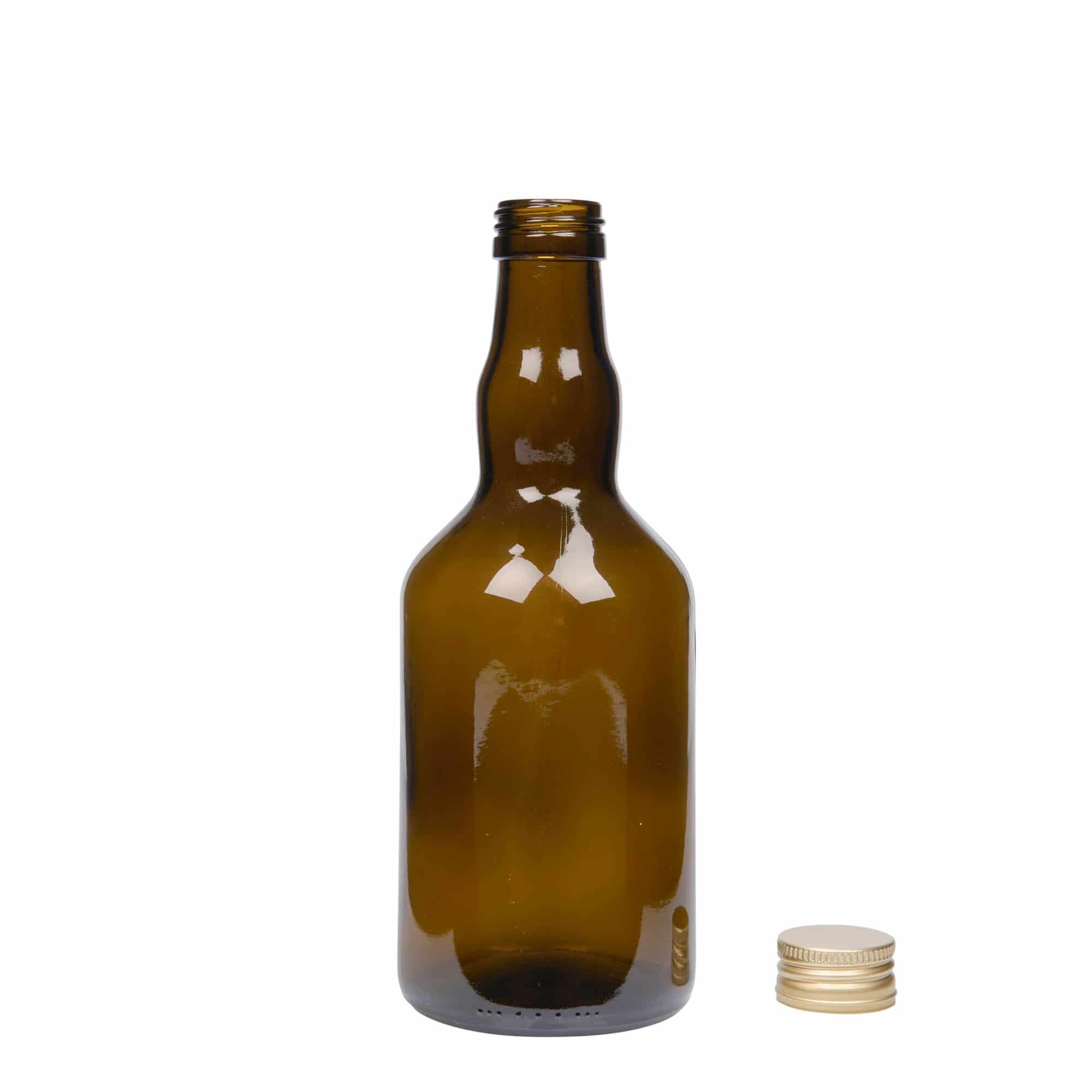 Staklena boca od 500 ml 'Olona', antik zelena, otvor: PP 31,5