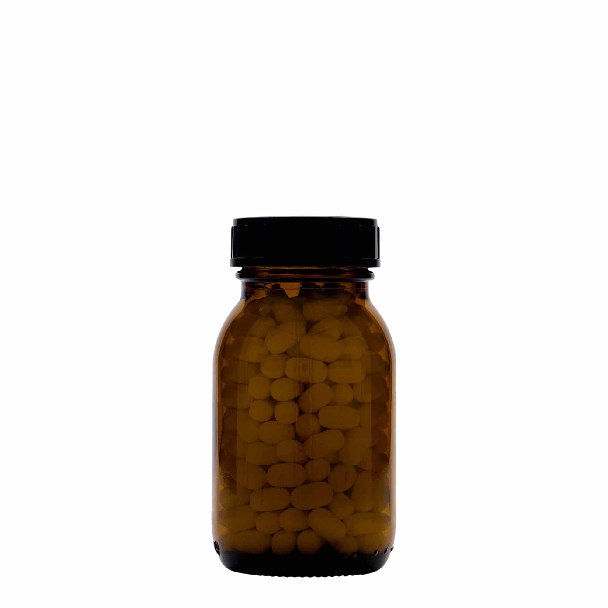 125 ml tegle sa širokim grlom, braon, otvor: DIN 40