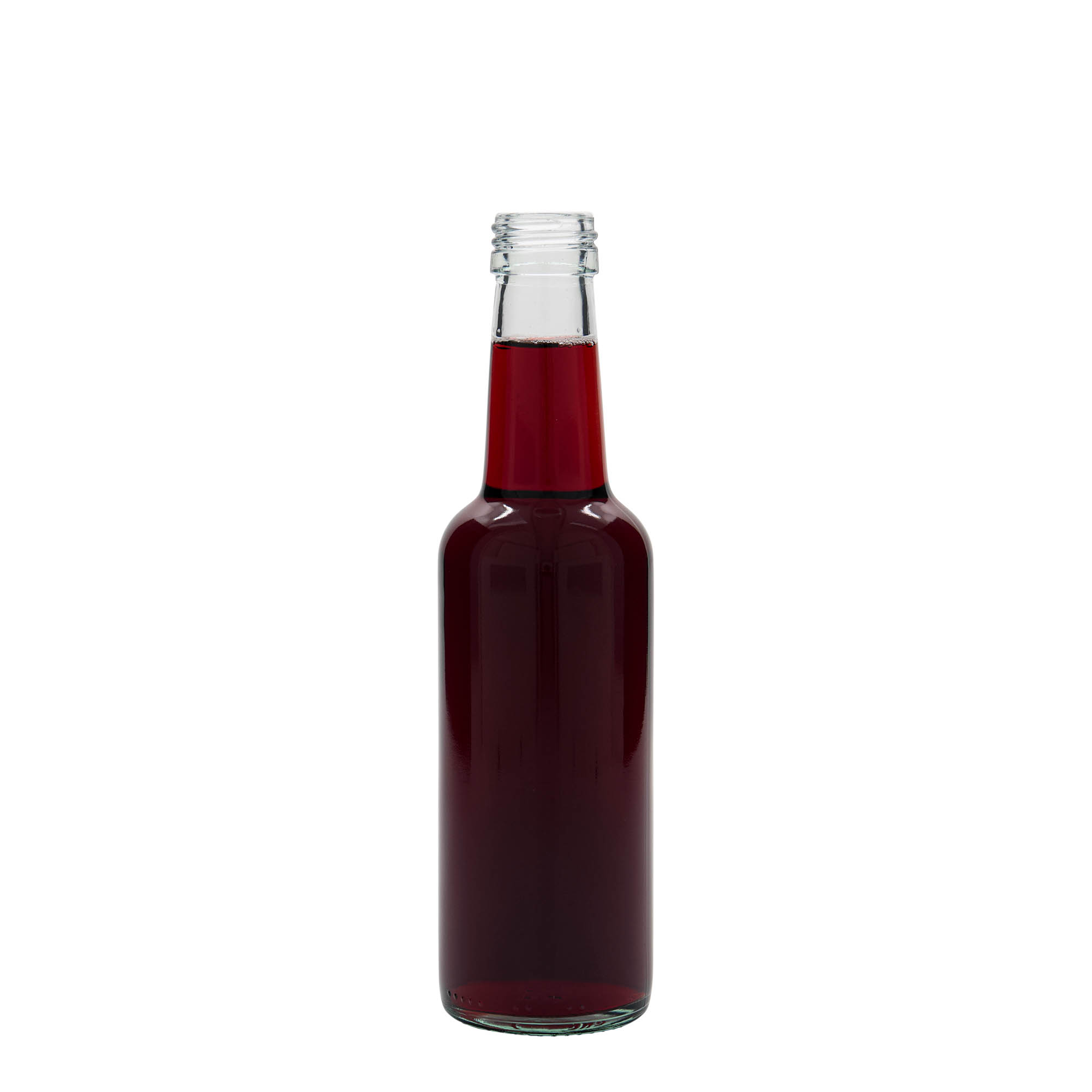250 ml staklena flaša sa ravnim vratom, grlo: PP 28