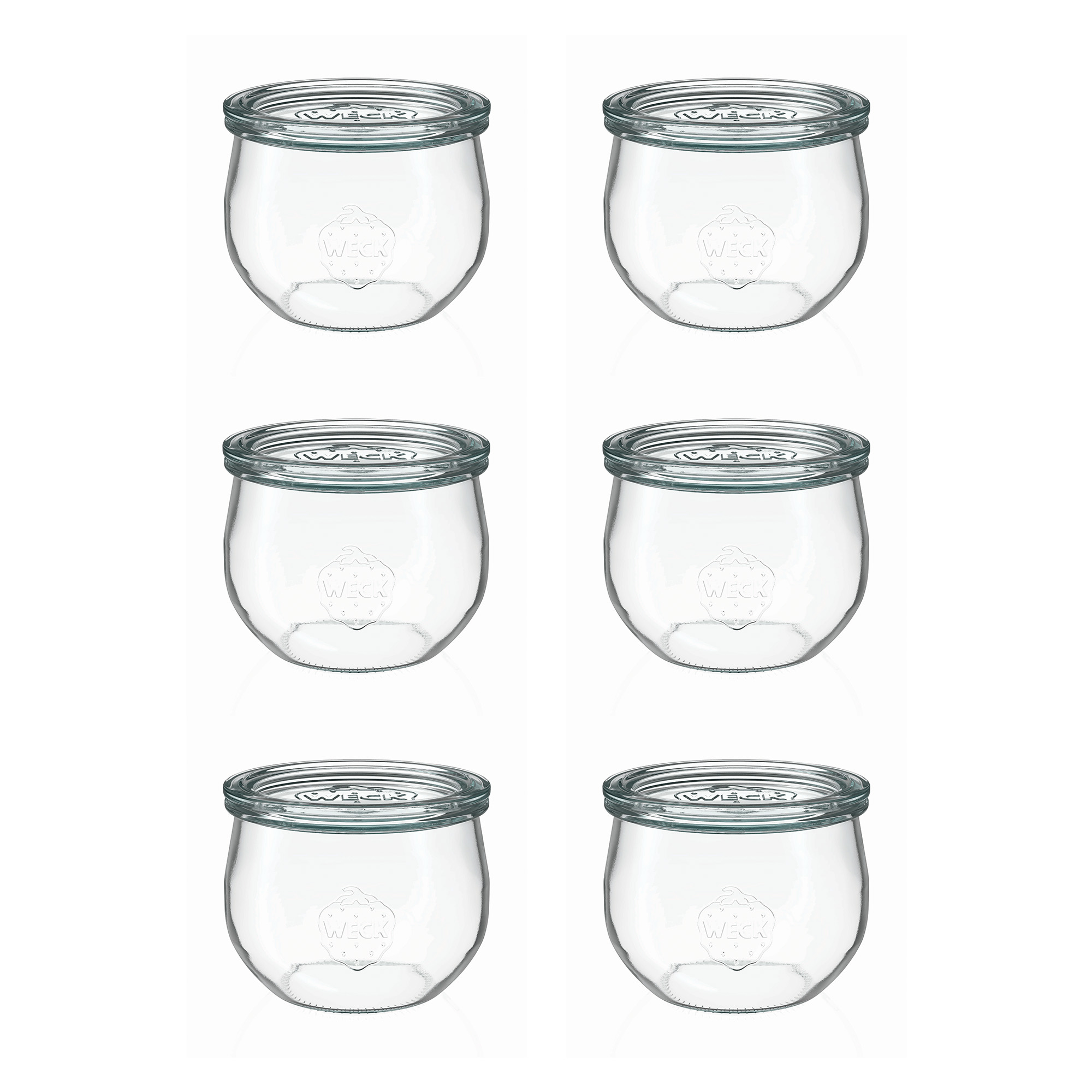 6x 580 ml WECK-tulipankojaš sa staklenim poklopcem RR 100