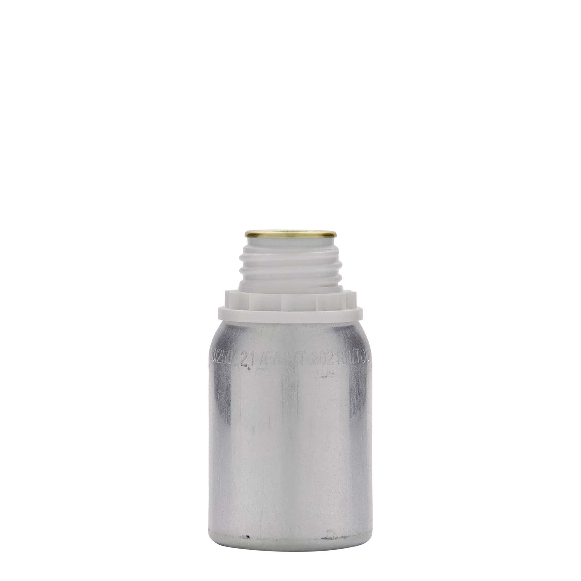 125 ml aluminijumska flaša, metal, srebrna, otvor: DIN 32