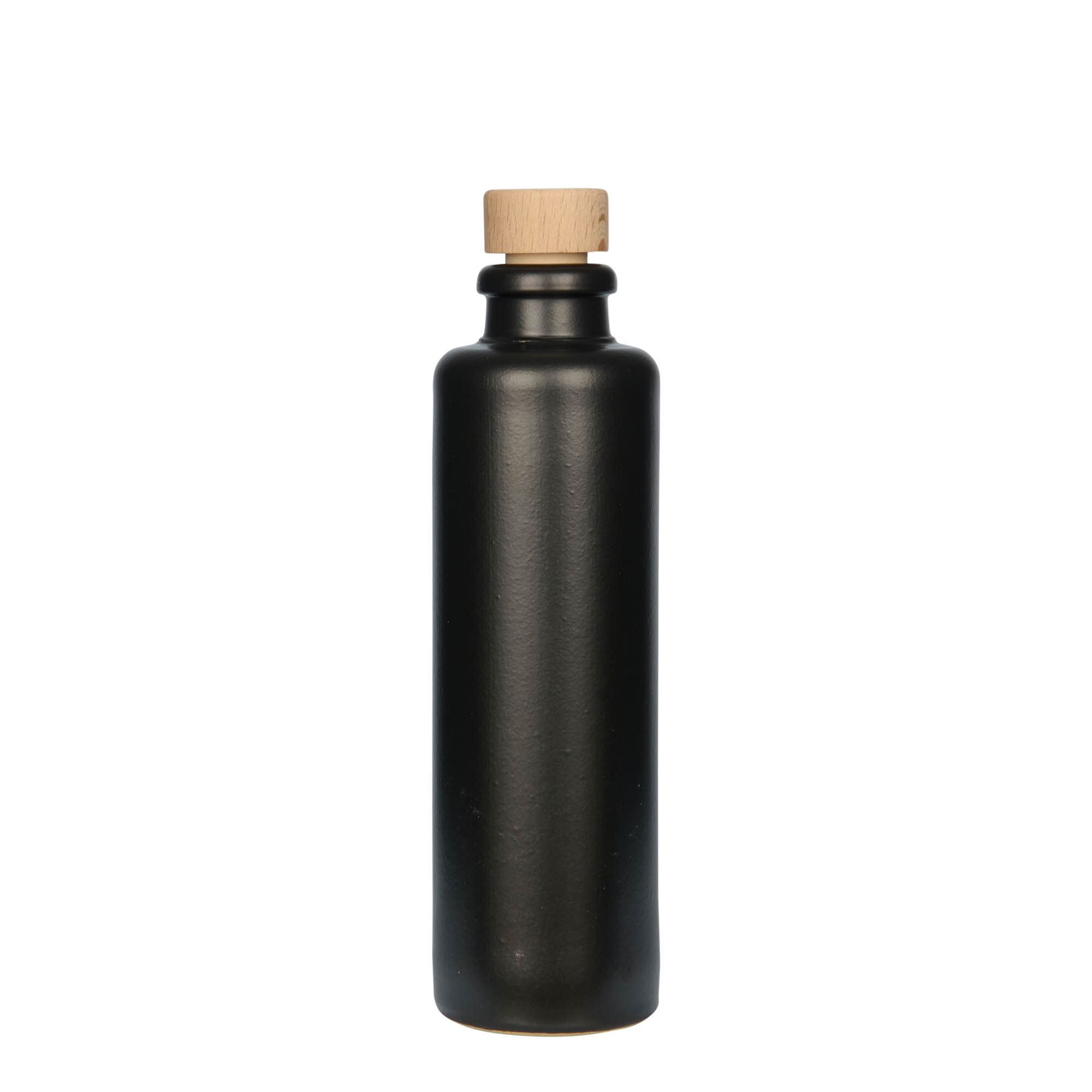 200 ml glineni vrč, kamenina, crni, otvor: pluta