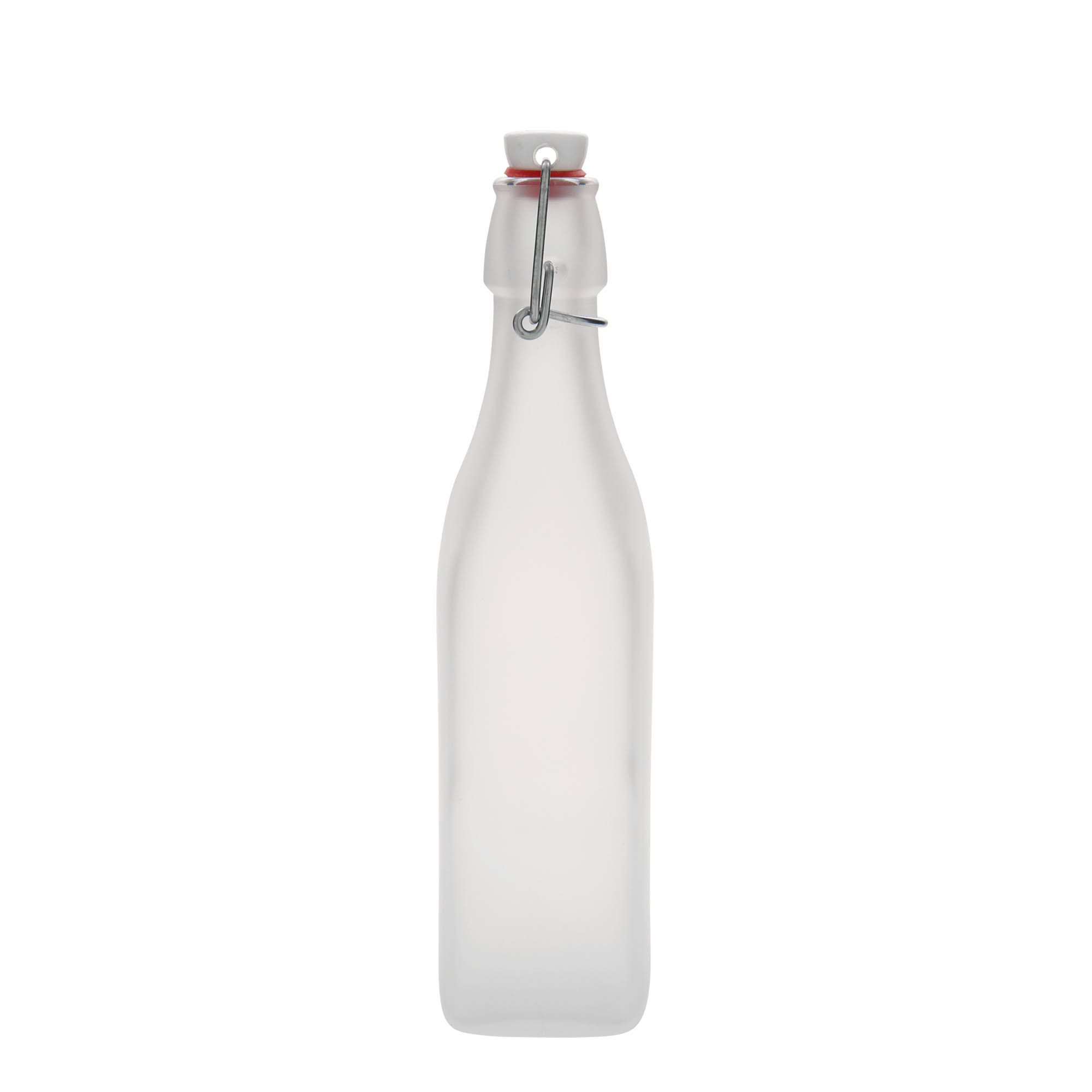 500 ml staklena boca 'Swing, kvadratna, bela, otvor: zatvarač sa kopčom' 500 ml staklena boca 'Swing, kvadratna, bela, otvor: zatvarač sa kopčom'