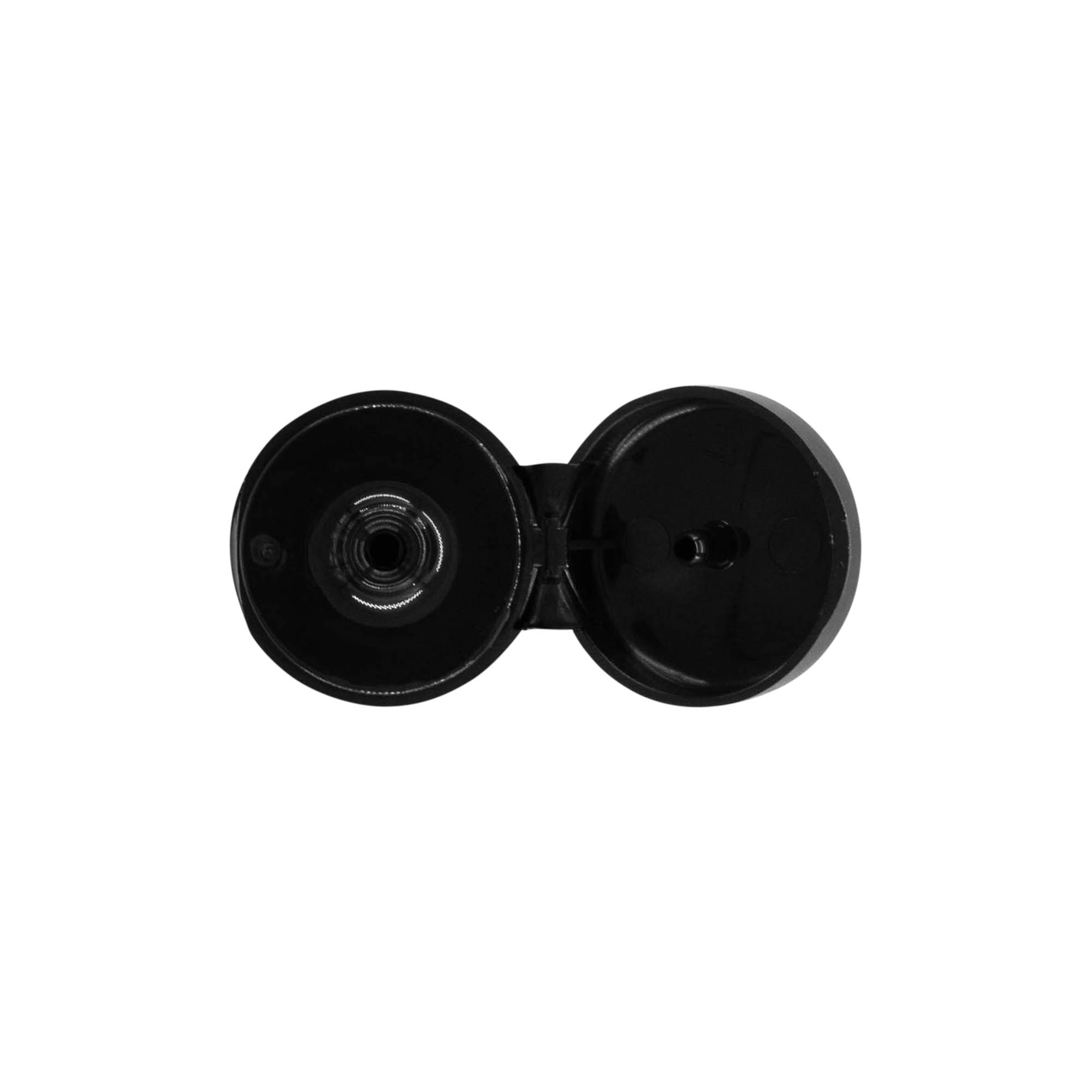 Zatvarač sa navojem i preklopnim šarnirima, PP plastika, crna, za otvor: 20/410 Zatvarač sa navojem i preklopnim šarnirima, PP plastika, crna, za otvor: 20/410