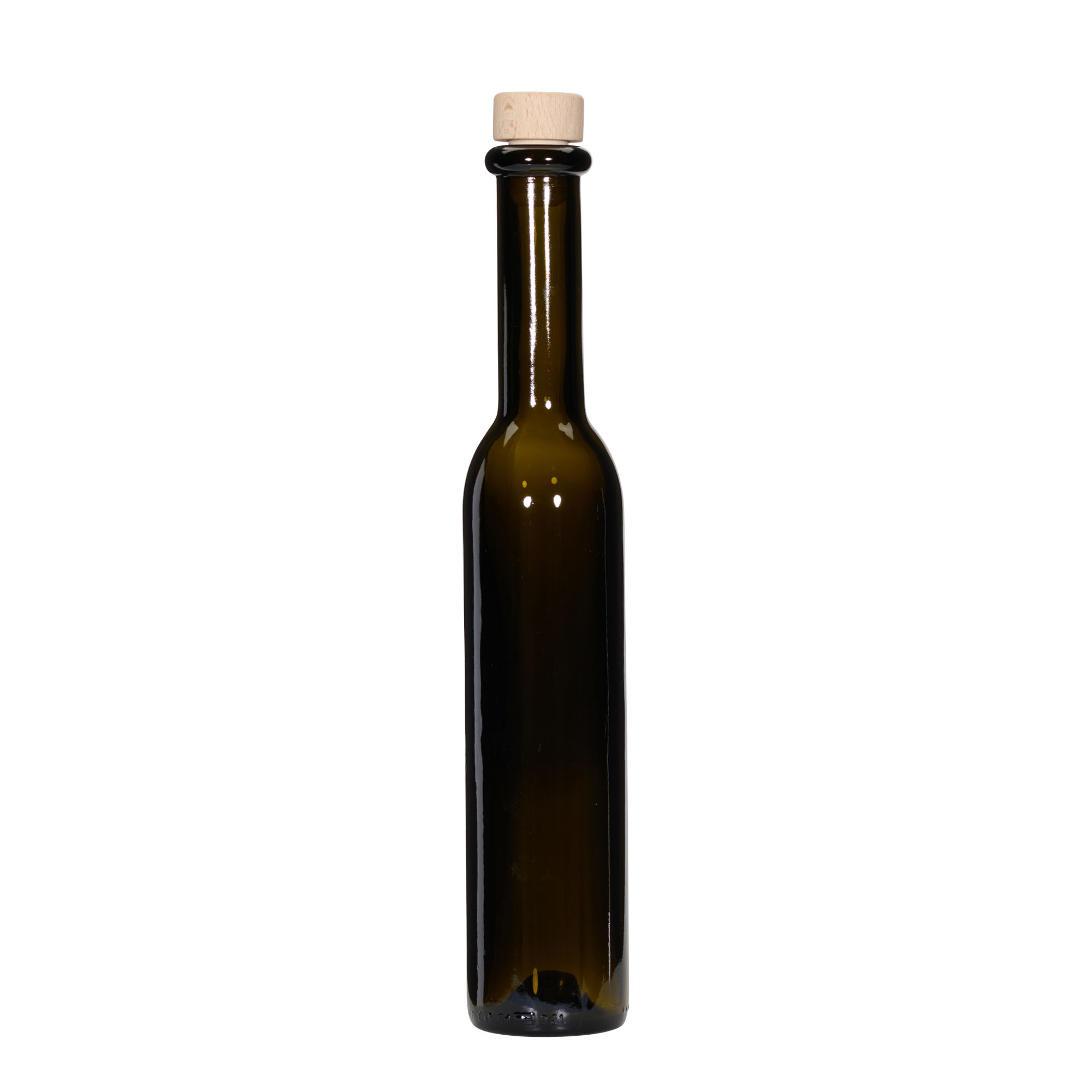 250 ml staklena flaša 'Rocky', antikno zelena, otvor: čep
