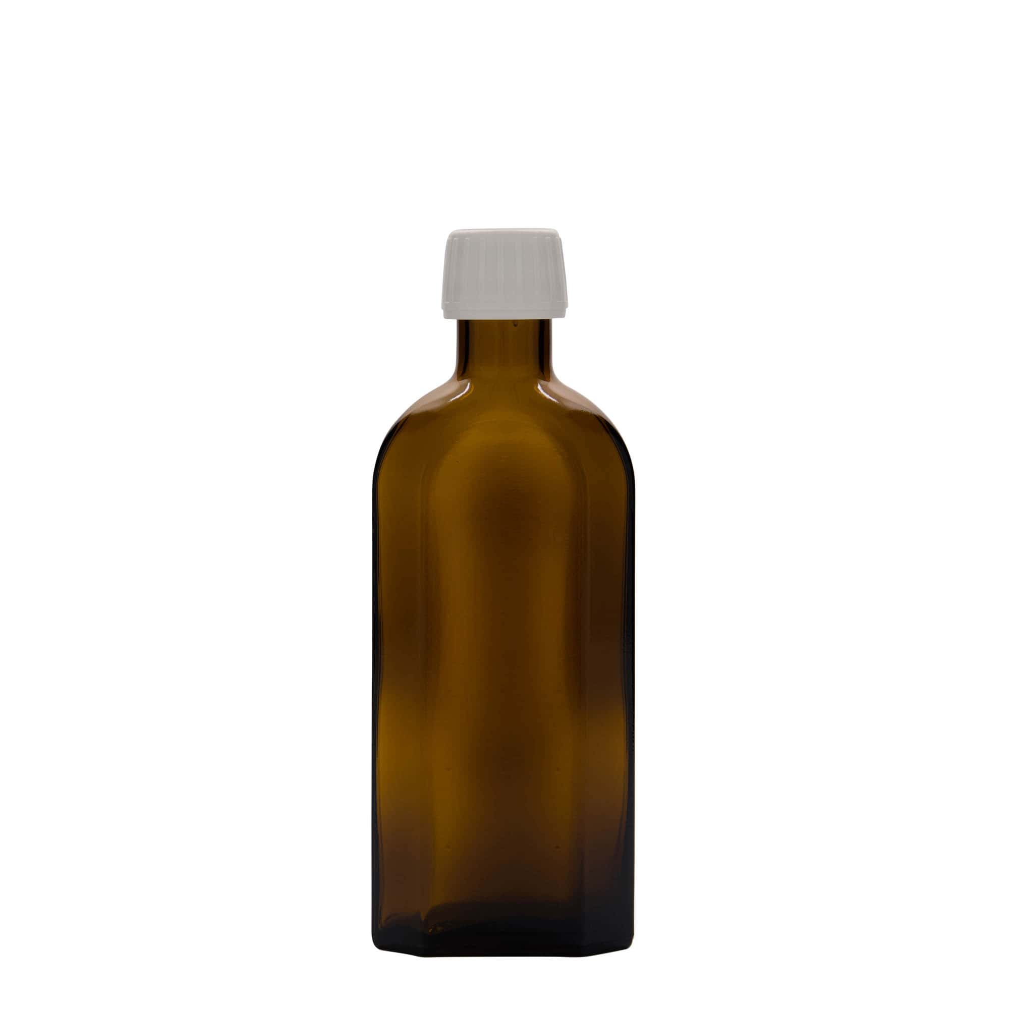 250 ml medicinska bočica Meplat, ovalna, staklena, braon, grlo: PP 28