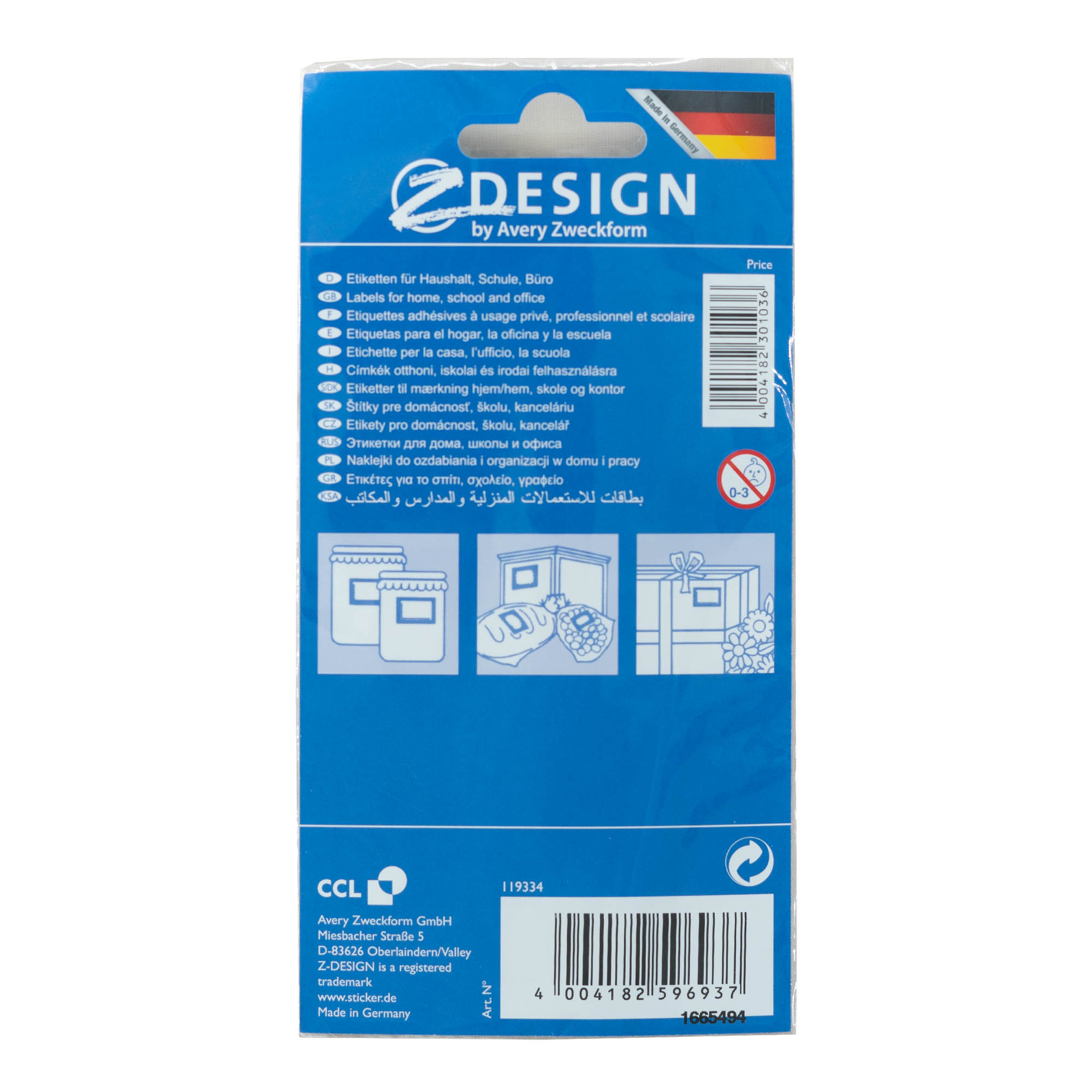 Zweckform etikete 'Voćni okvir', pravougaone, papir, višebojne