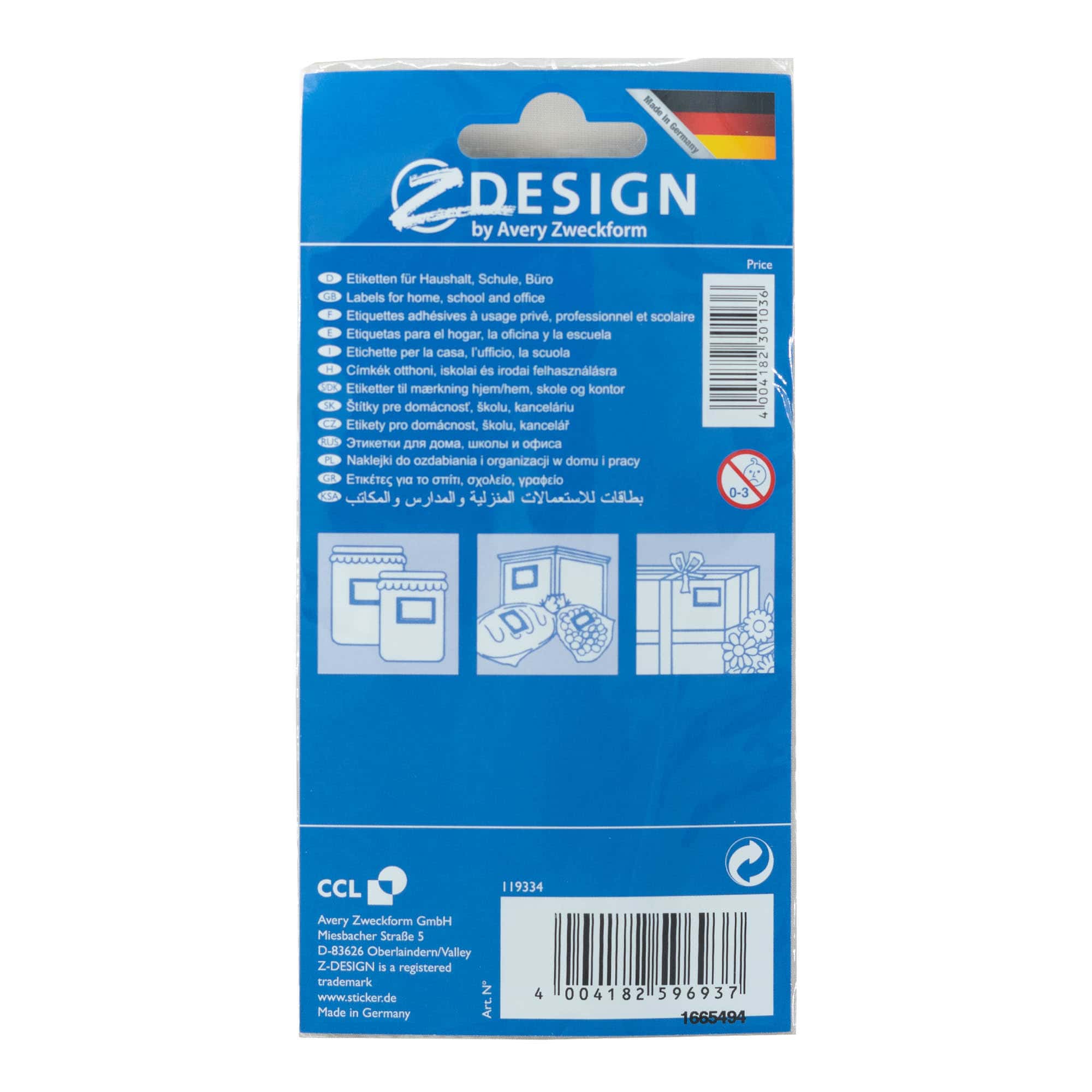 Zweckform etikete 'Voćni okvir', pravougaone, papir, višebojne