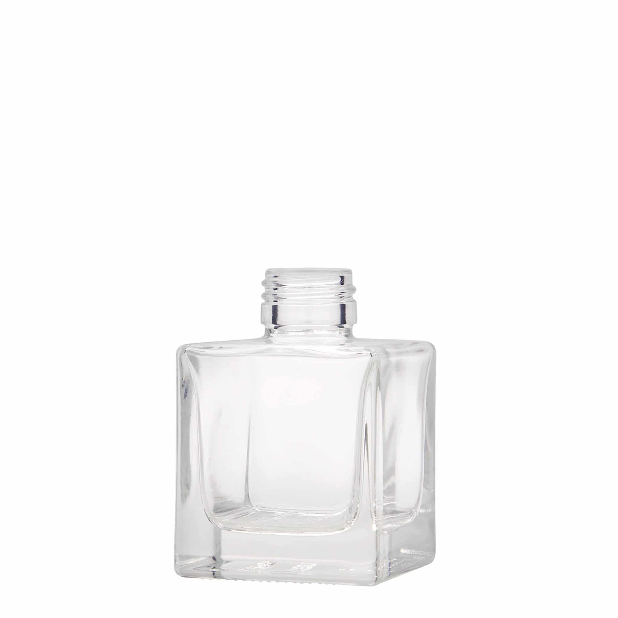 100 ml staklena flaša 'Cube', kvadratna, grlo: PP 28