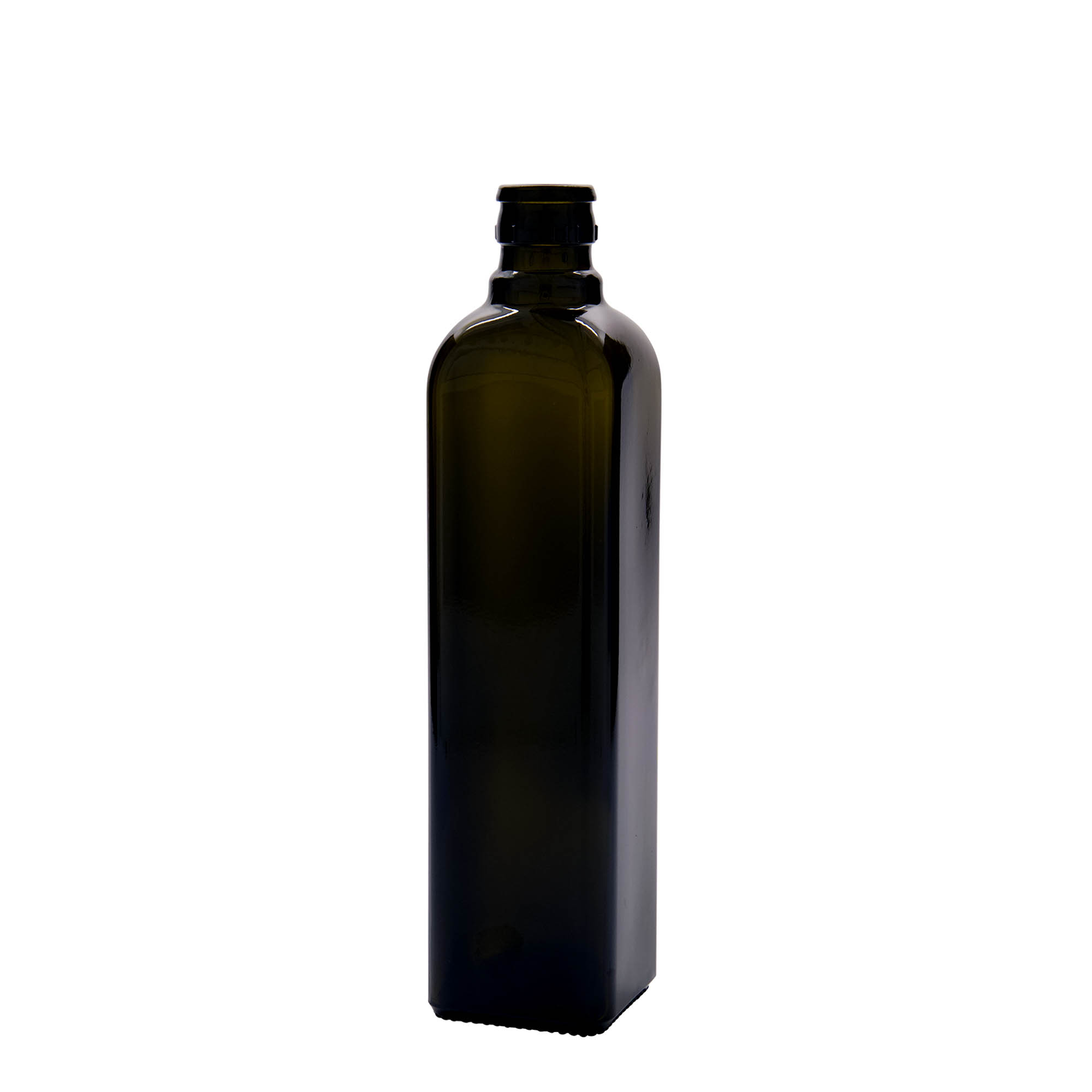 500 ml boca za sirće/ulje 'Quadra', staklena, kvadratna, antikno zelena, grlo: DOP
